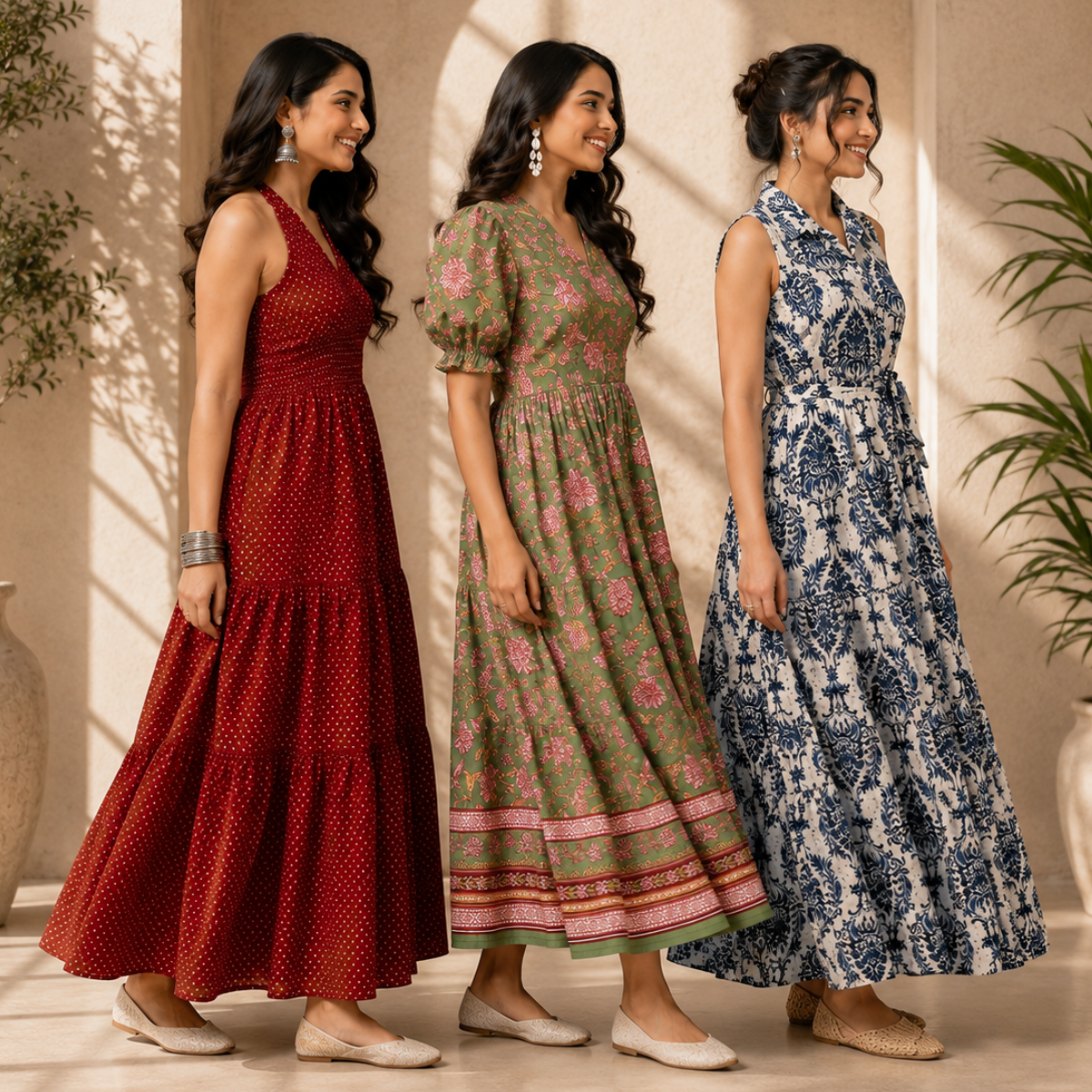 3 Women's Maxi Dress Collection | Everyday Style ( M8 )