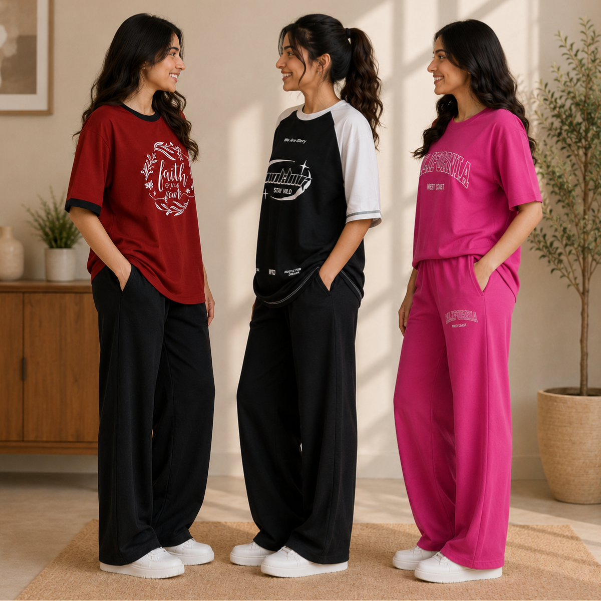 3 Women's T-Shirt with Trouser | Casual Wear ( T8 )