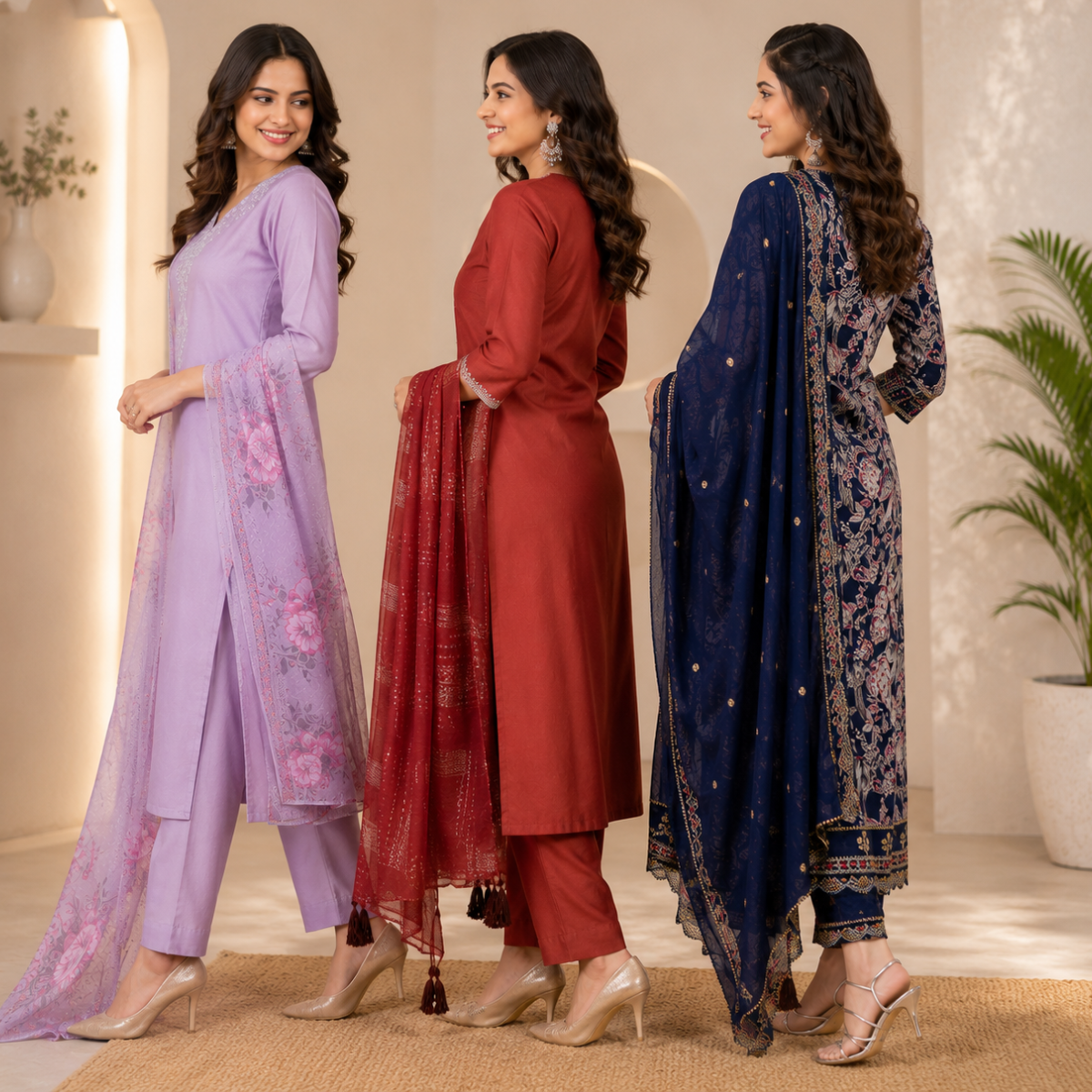 Women's 3 Kurti With Dupatta | Ethnic Wear (K-8)