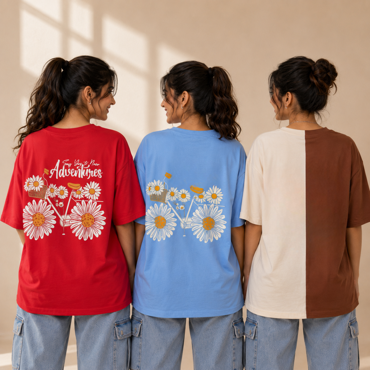 3 Women's Everyday Oversized T-Shirts ( T-3 )