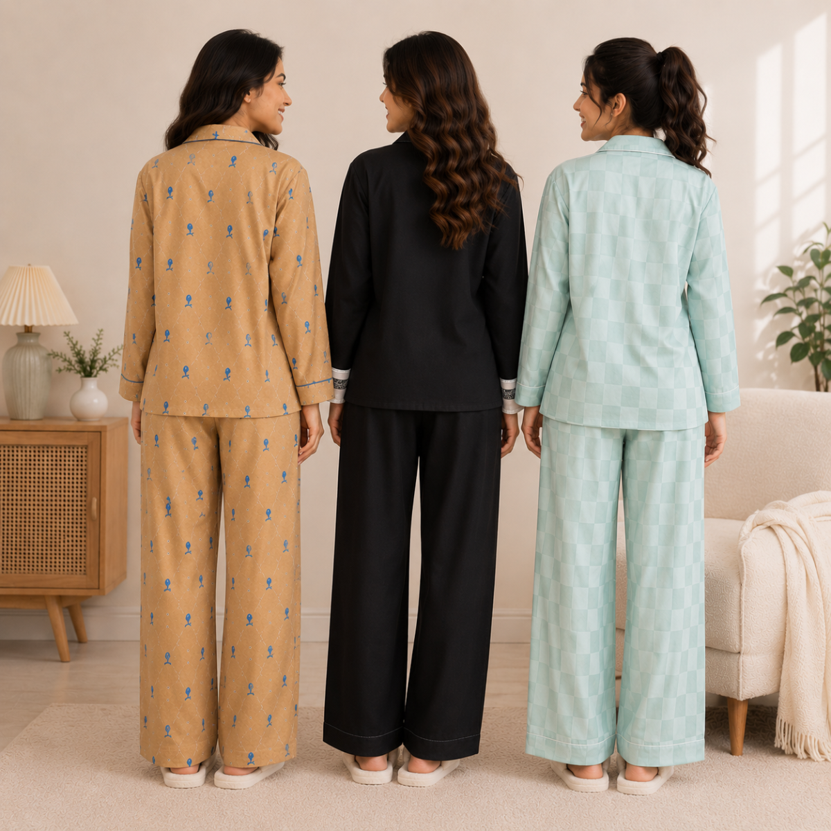 3 Women's Comfortable Night Suit Set ( N-8 )