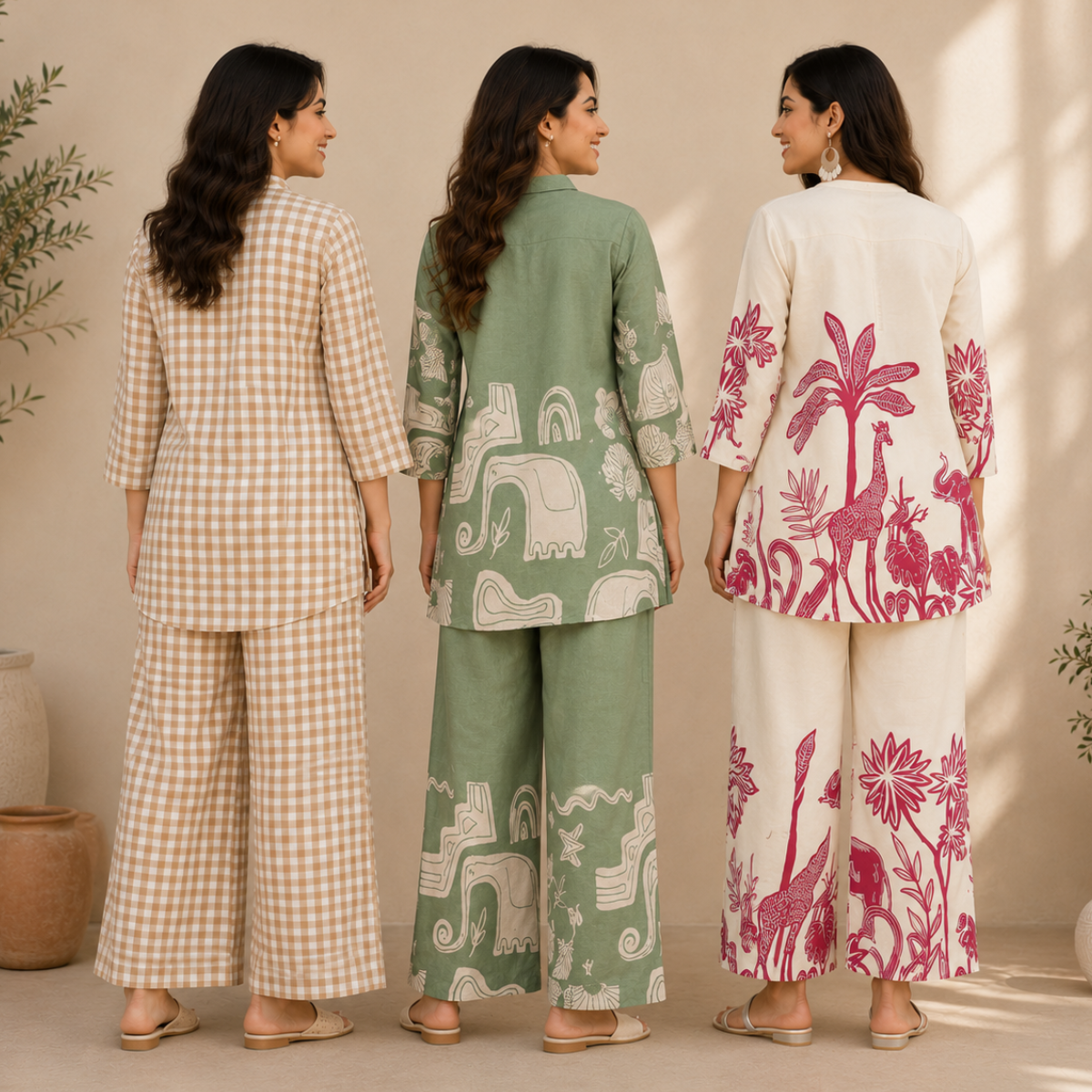 3 Women's Printed Co-Ord Set Collection ( P8 )