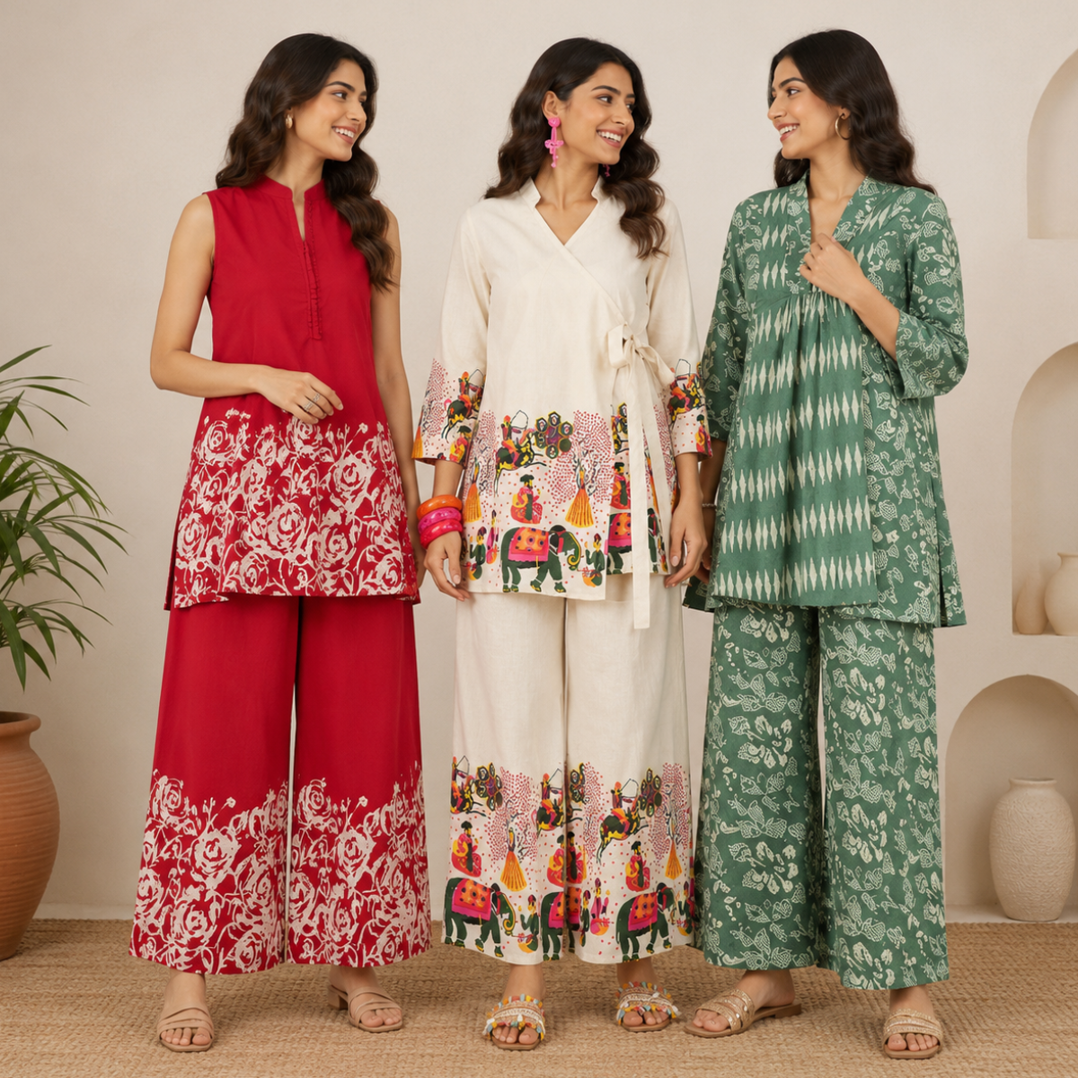 3 Women's Printed Co-Ord Set Collection ( P9 )