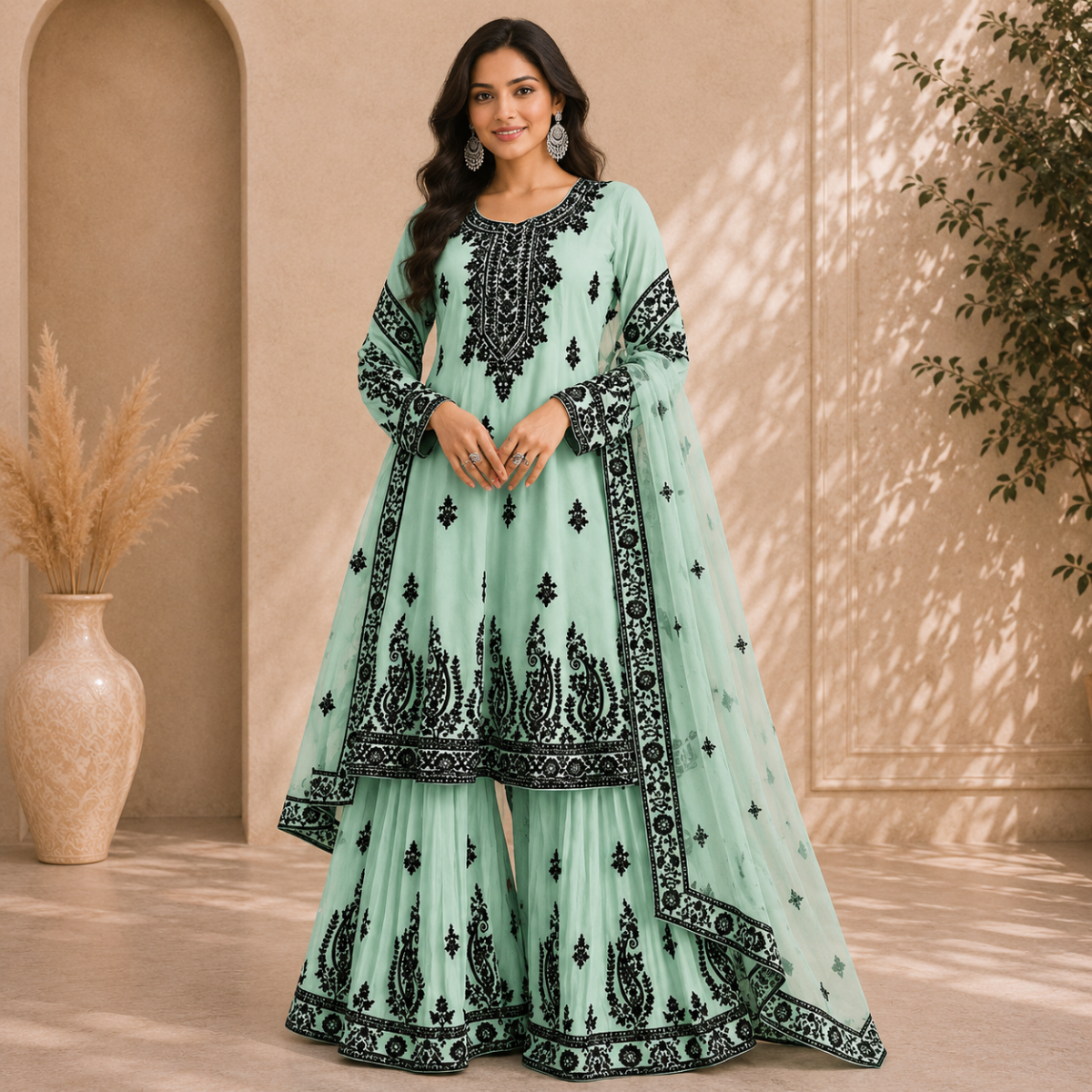 2 Combo Women’s Printed Kurta Sharara Sets | KS-2