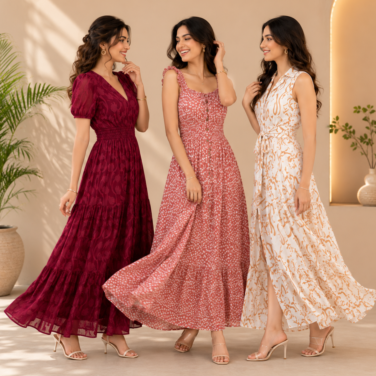 3 Printed Maxi Dress – Style Meets Comfort | MD-09
