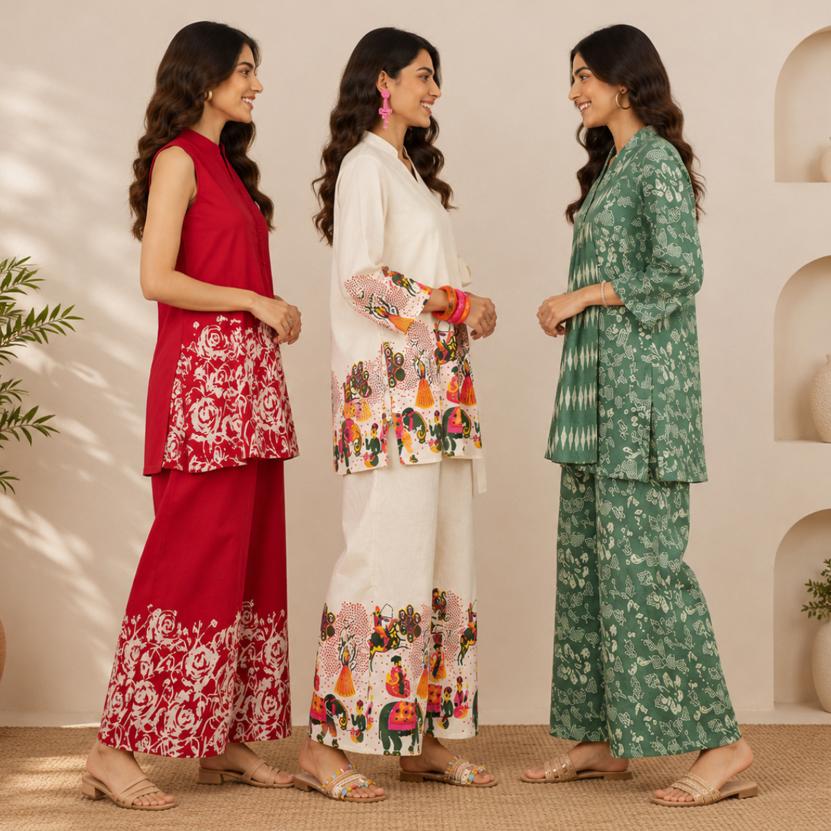 3 Women's Printed Co-Ord Set Collection ( P9 )