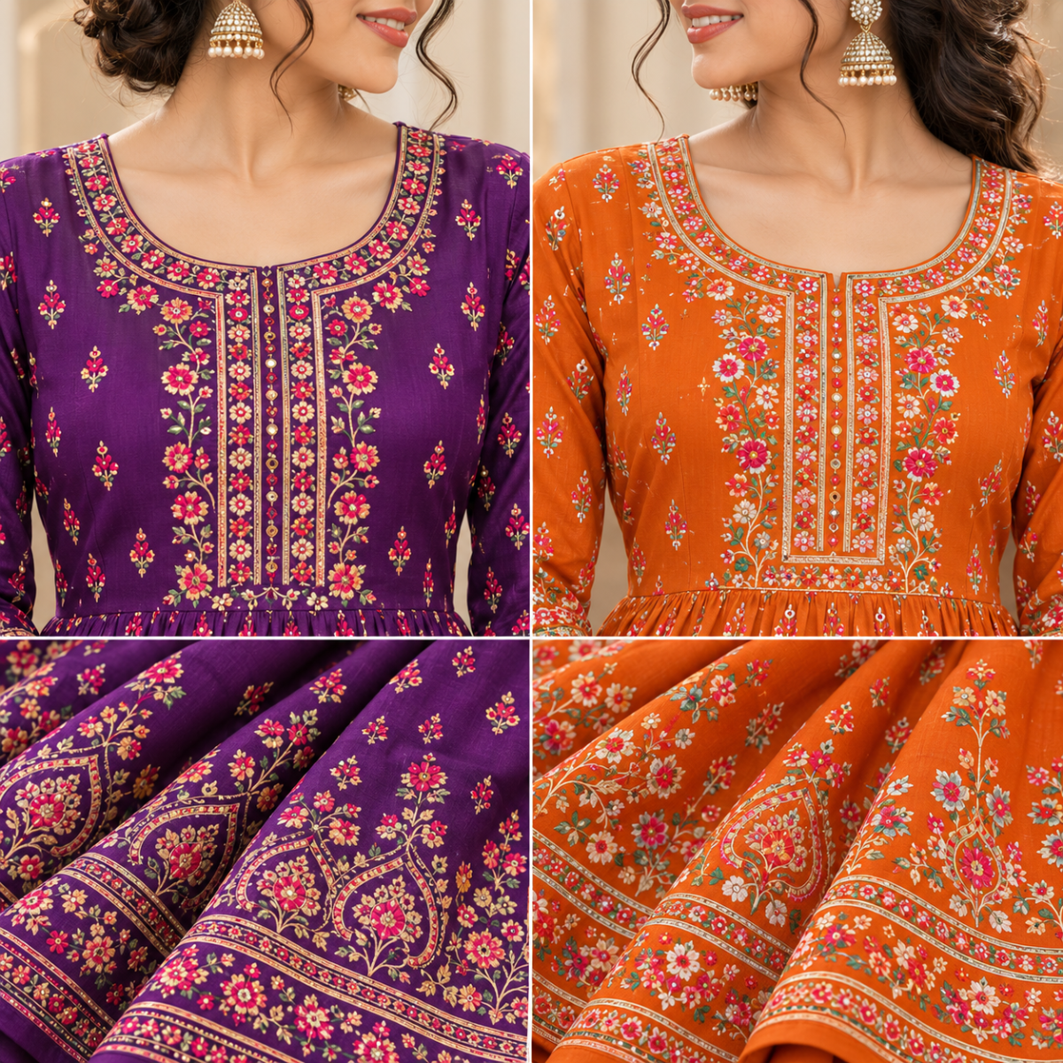 2 Pack Bohemian Ethnic Print Maxi Dress with Flowing Hem | B-17