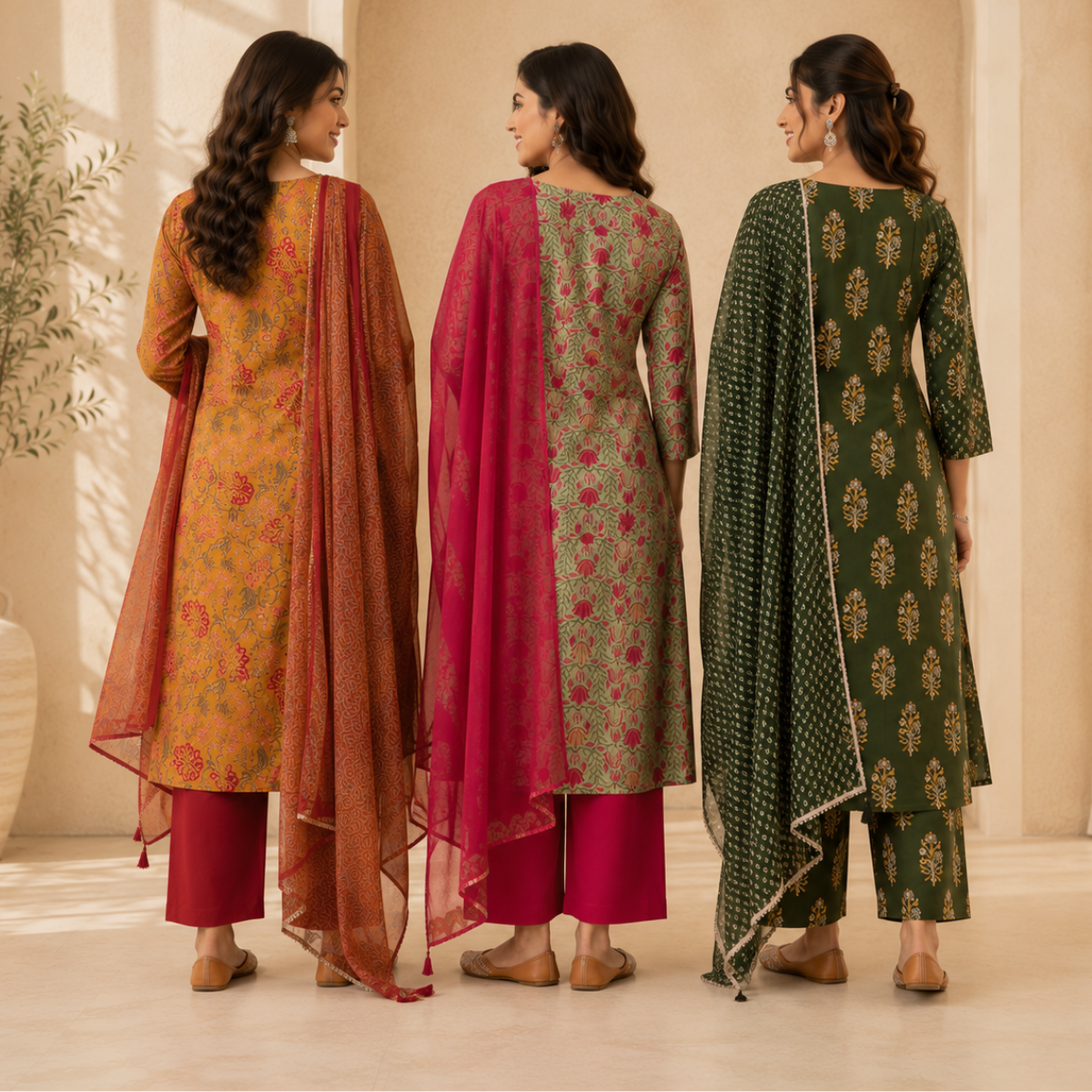 3 Women's Kurta Set with Dupatta | Comfortable Fit ( KS7 )