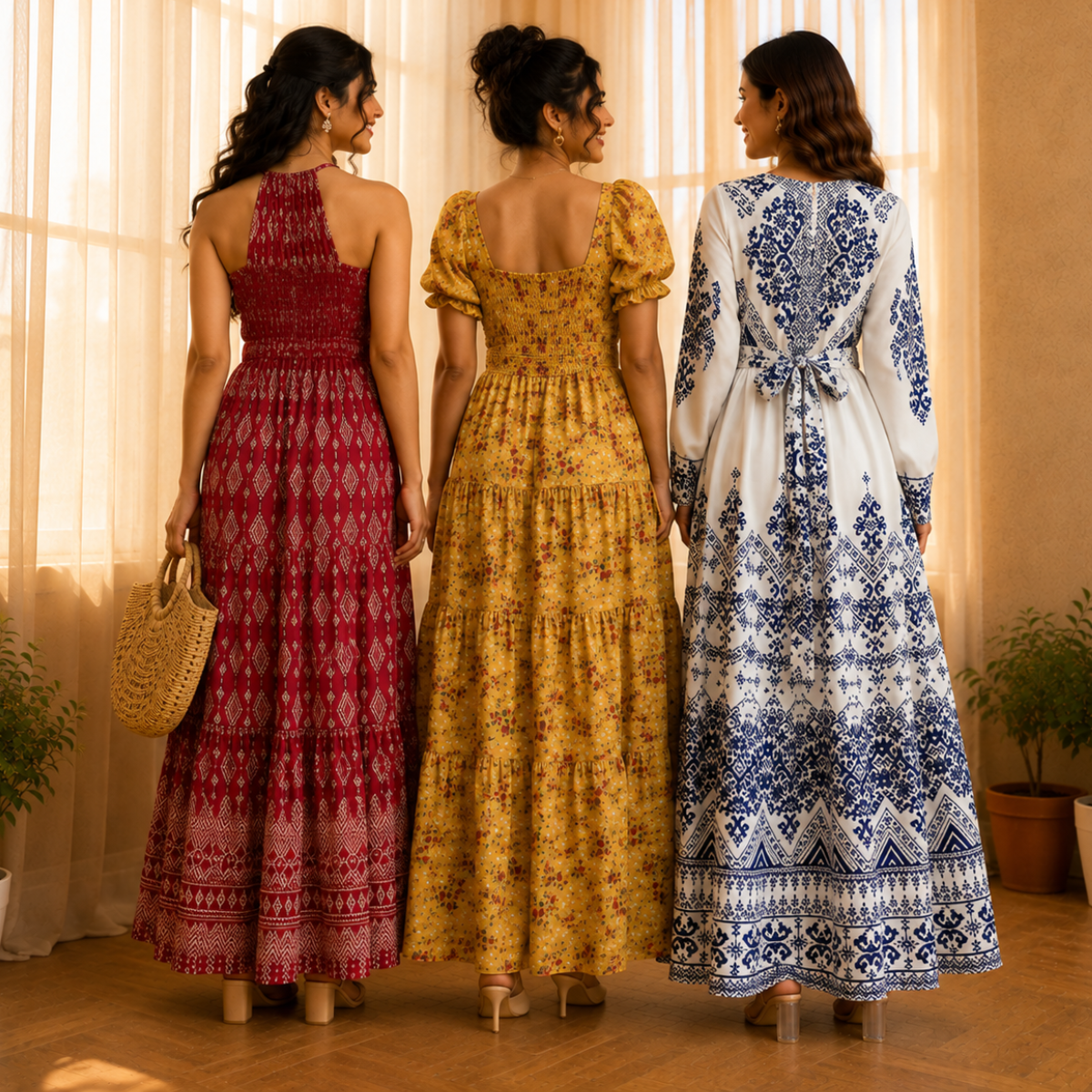 3 Women’s Printed Maxi Dress Collection ( P9 )