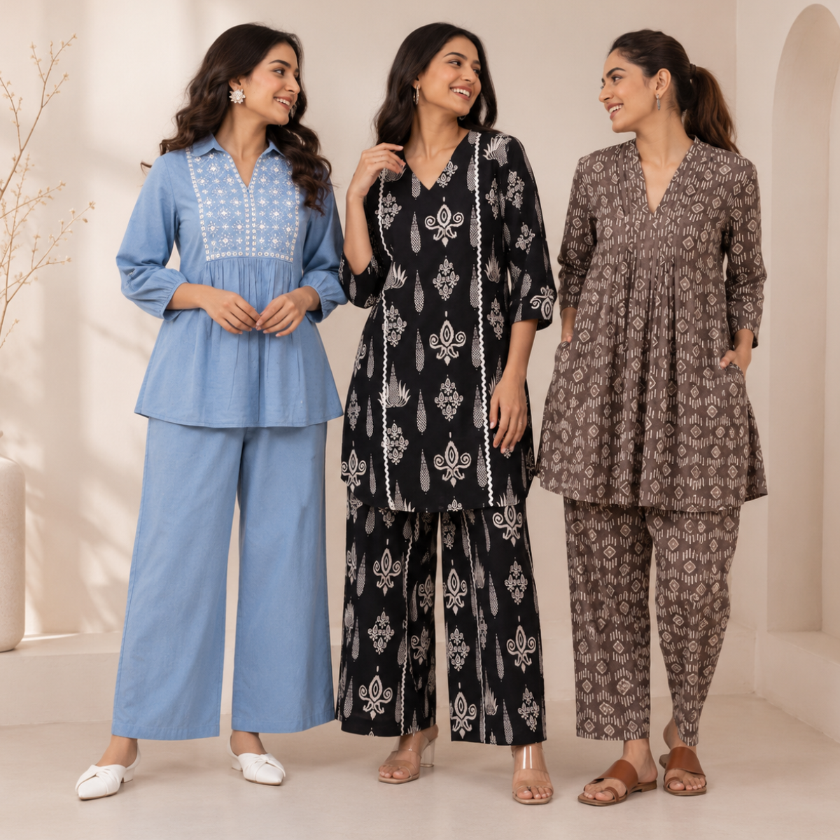 3 Women's Printed Co-Ord Set Collection ( P10 )