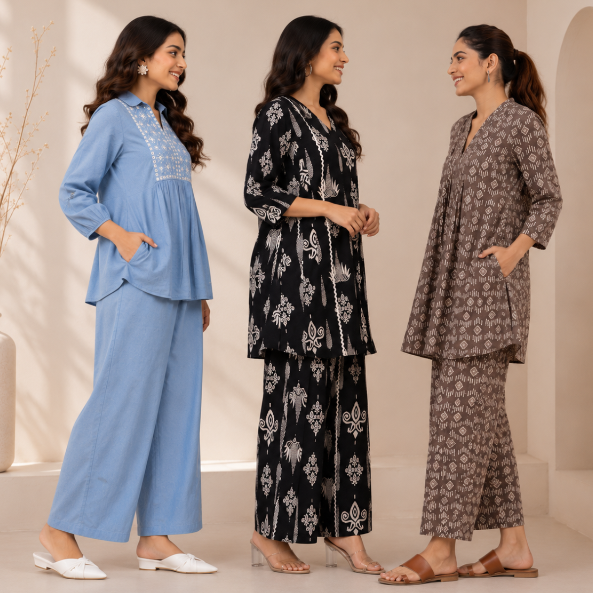 3 Women's Printed Co-Ord Set Collection ( P10 )