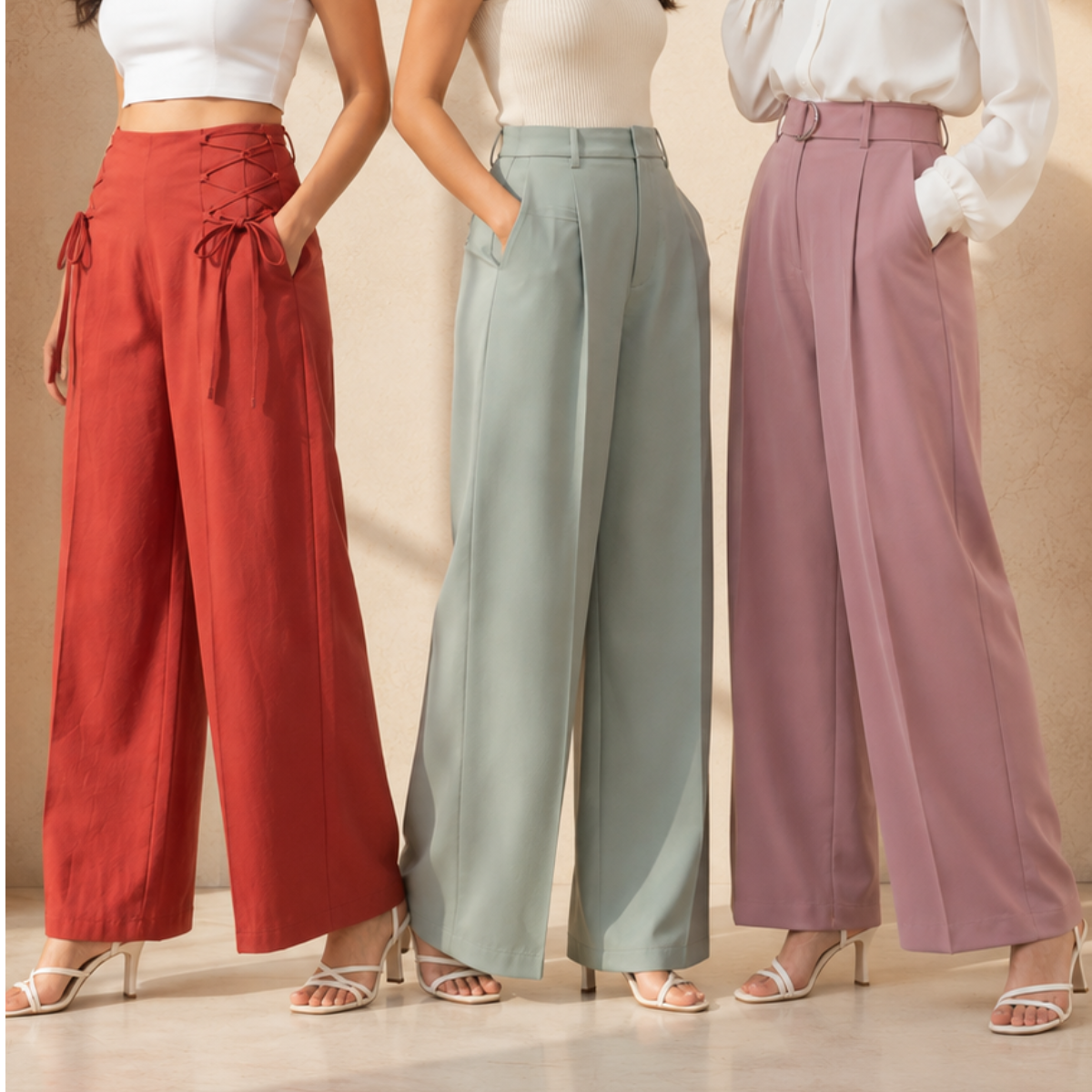 3 Women's High Waist Trousers ( T1 )