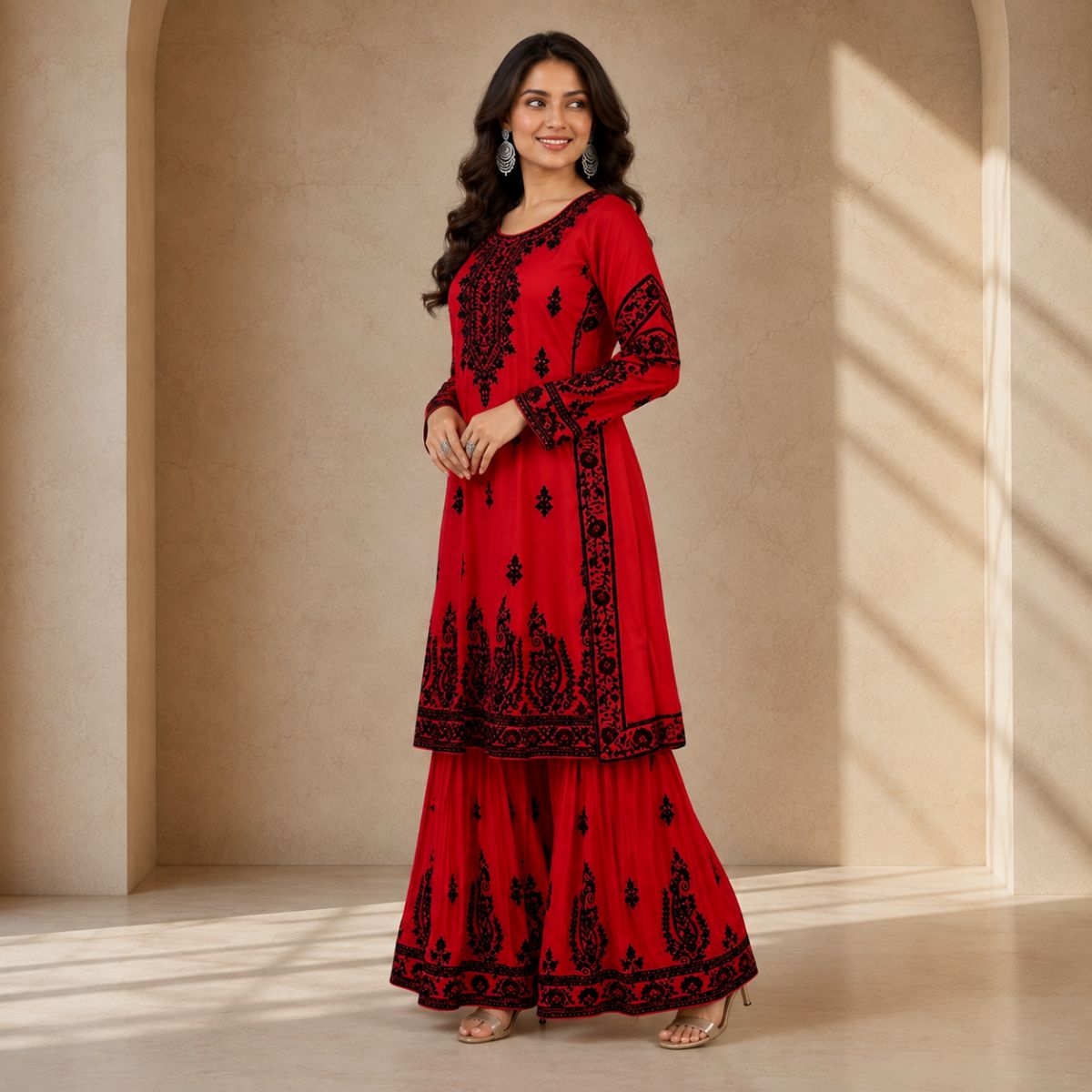 2 Pack White Chinnon Embroidery Readymade Suits Stitched | B-16