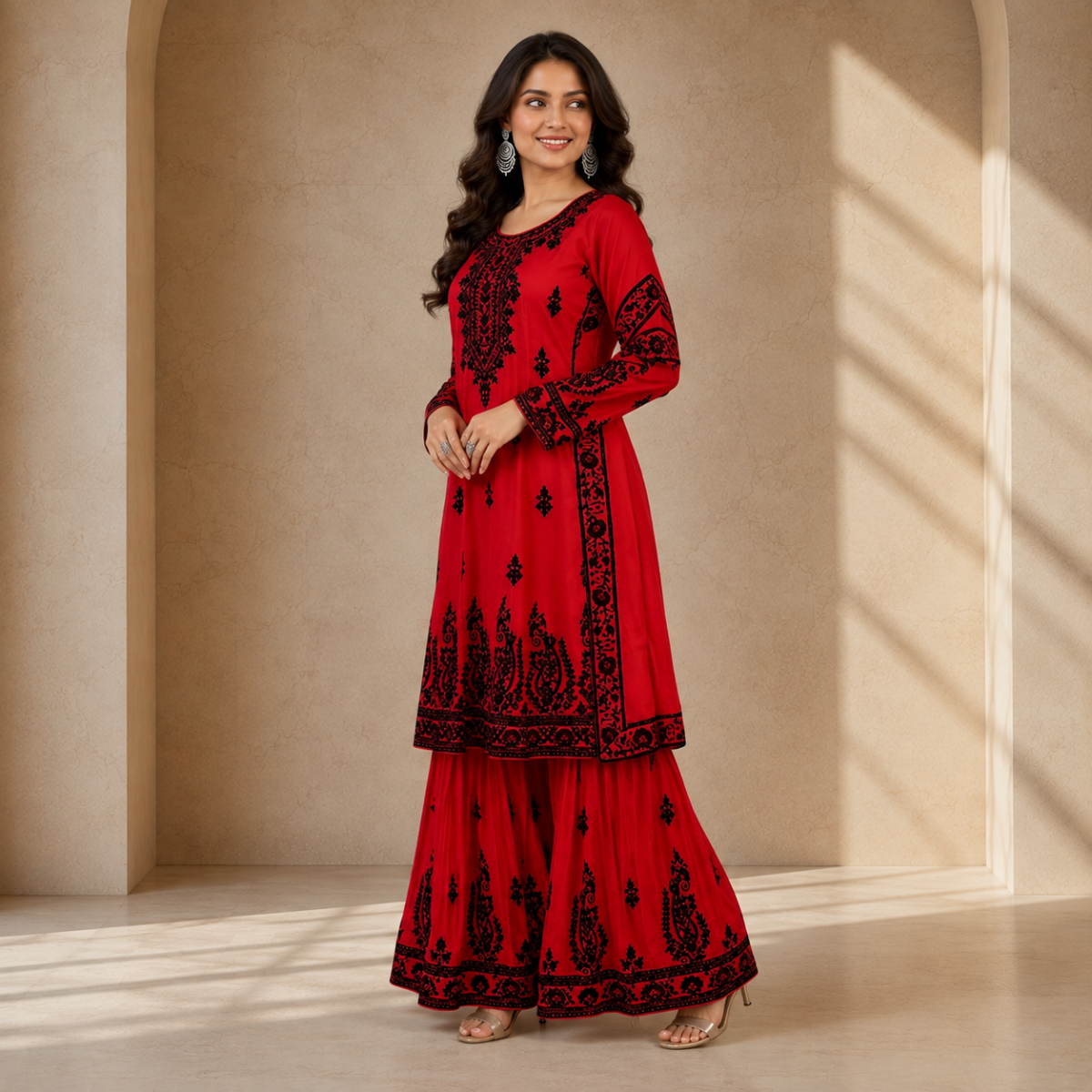 2 Combo Women’s Printed Kurta Sharara Sets | KS-3