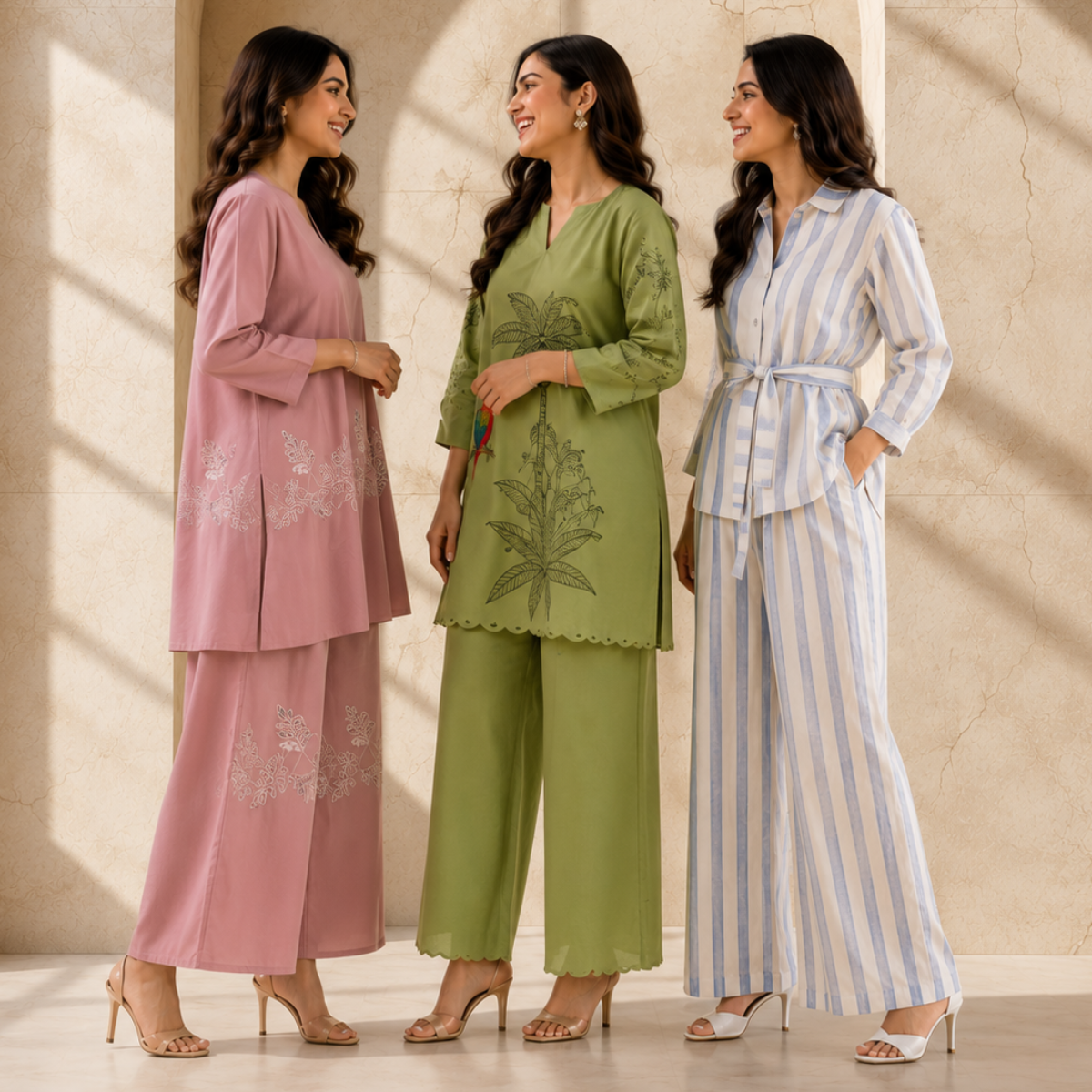 3 Women's Daily Wear Co-Ord Set ( D1 )