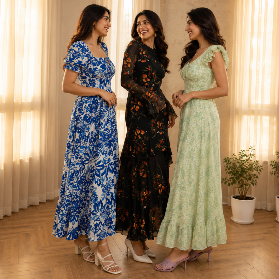 3 Women’s Printed Maxi Dress Collection ( P1 )