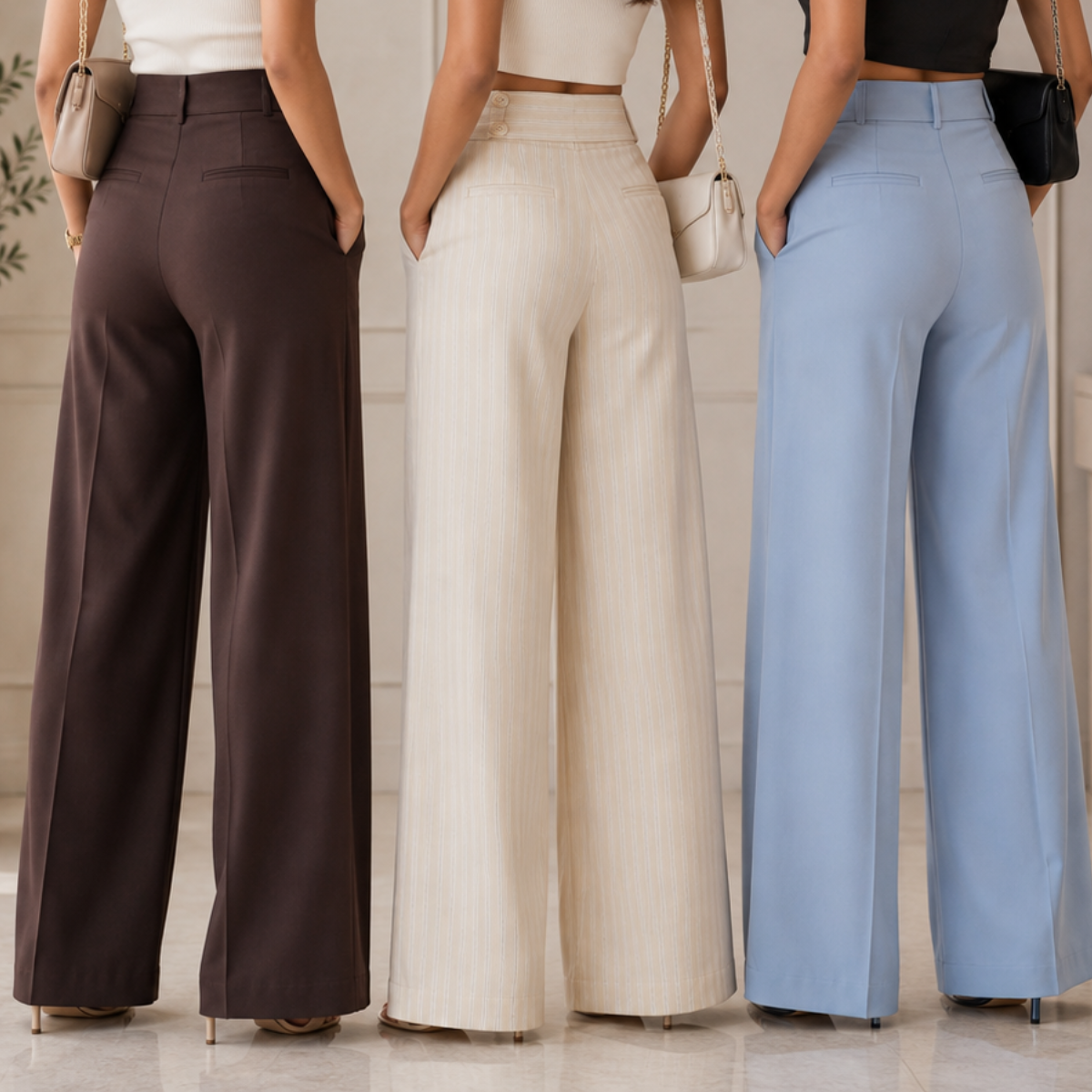 3 Women's High Waist Trousers ( T10 )