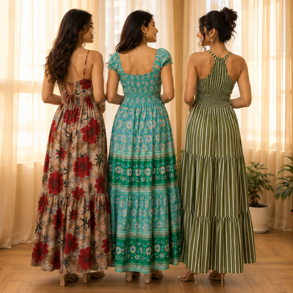 3 Women’s Printed Maxi Dress Collection ( P10 )