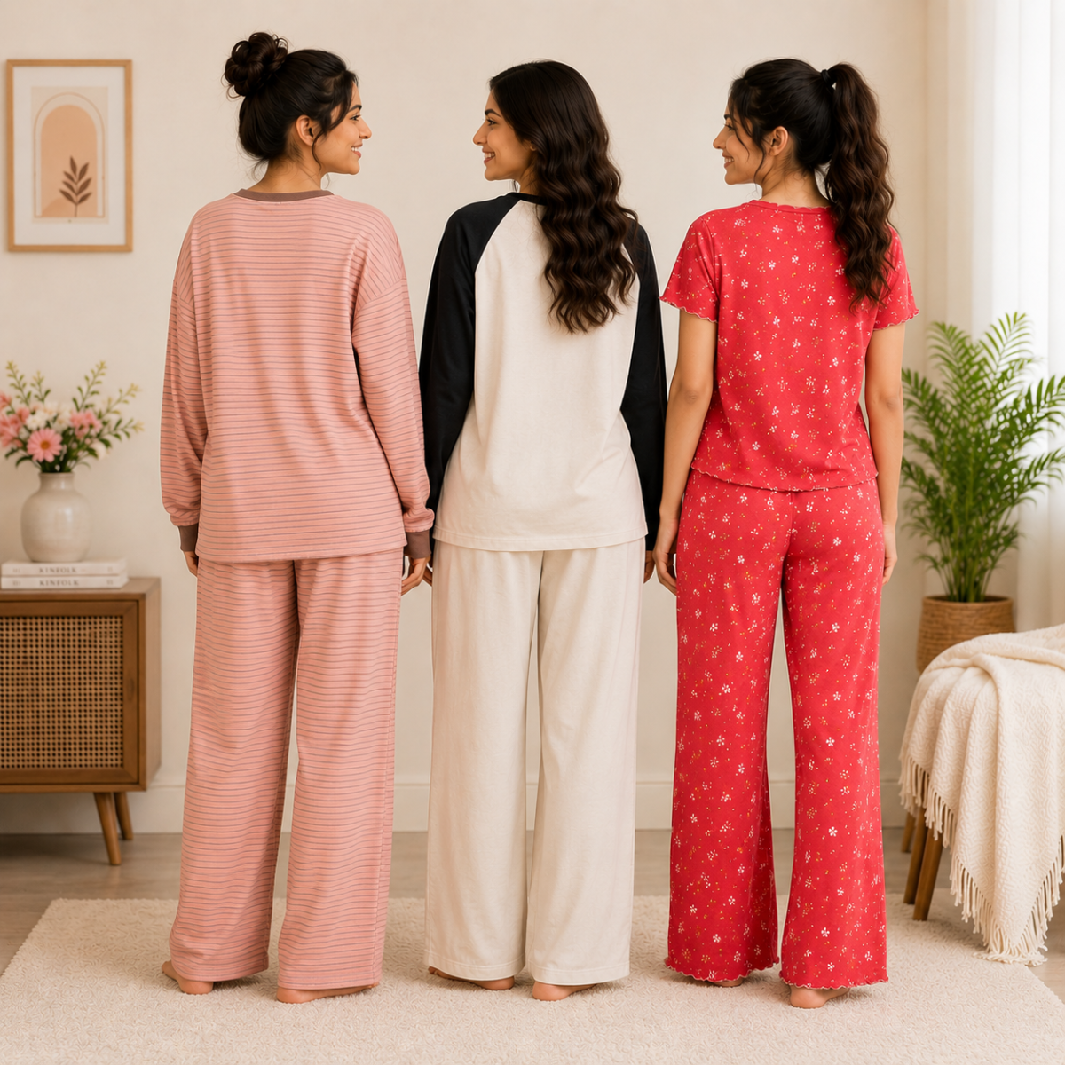 3 Women's Comfortable Night Suit Set ( N-10 )