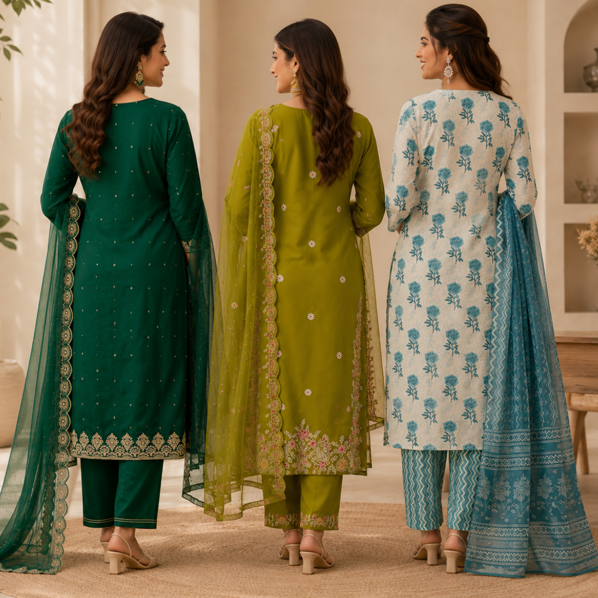 3 Women's Kurta Set with Dupatta | Comfortable Fit ( KS9 )