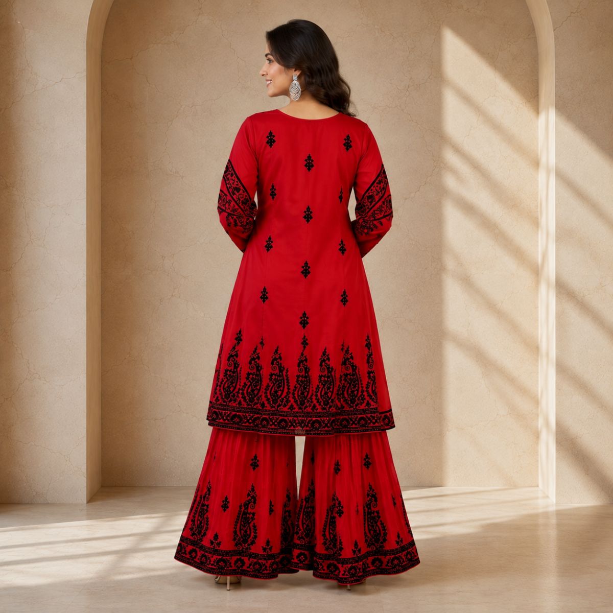2 Pack White Chinnon Embroidery Readymade Suits Stitched | B-16