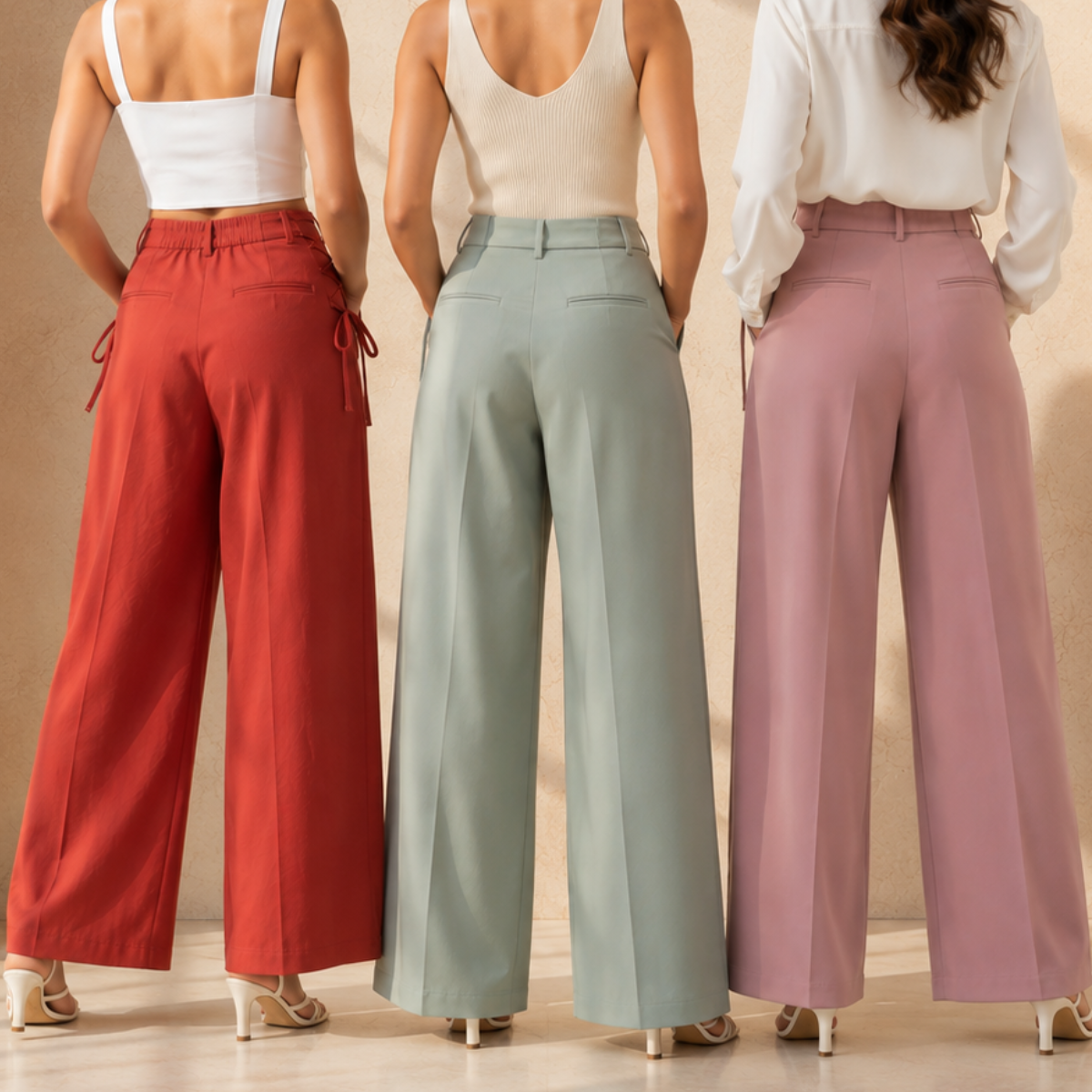 3 Women's High Waist Trousers ( T1 )