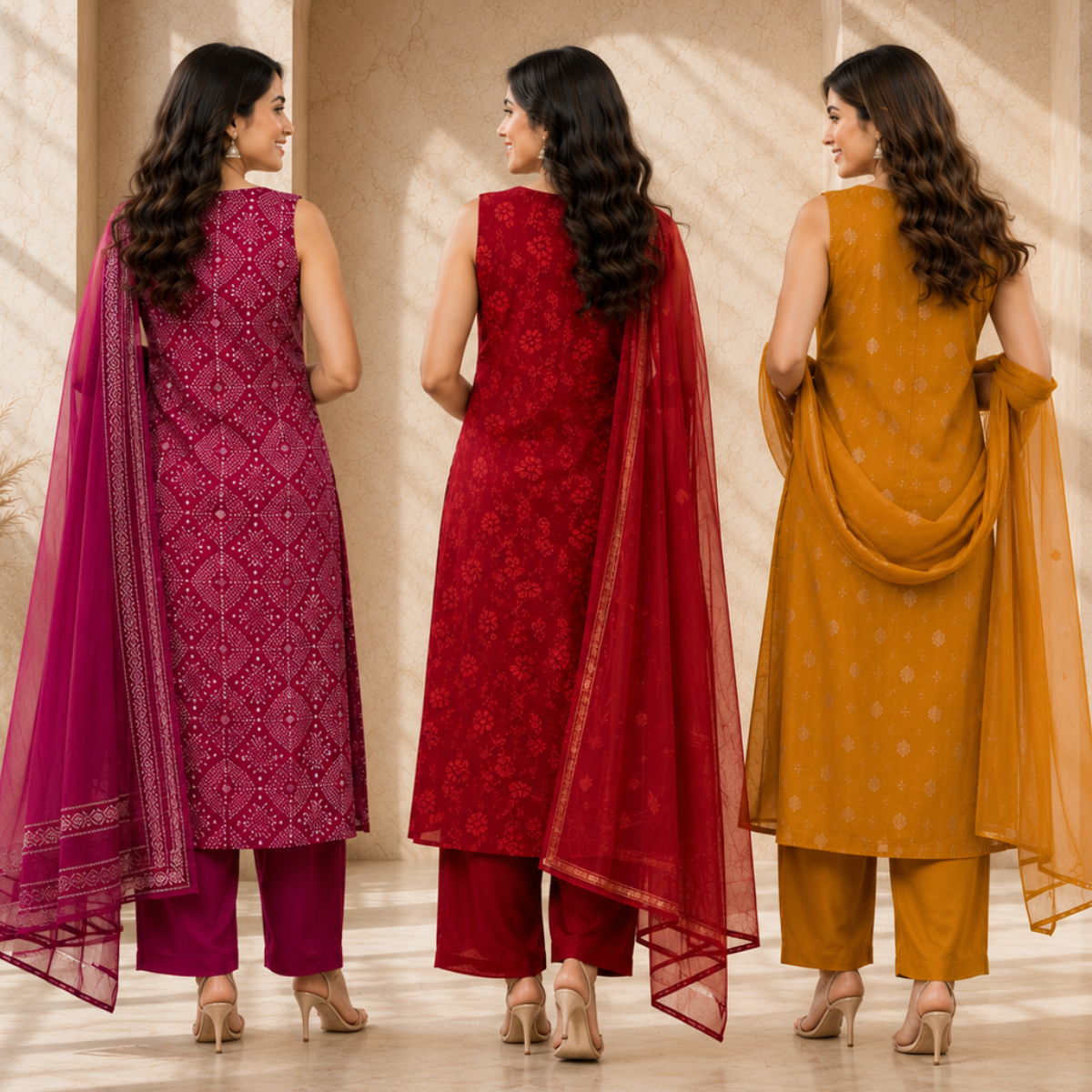 3 Women's Kurta Set with Dupatta | Comfortable Fit ( KS1 )