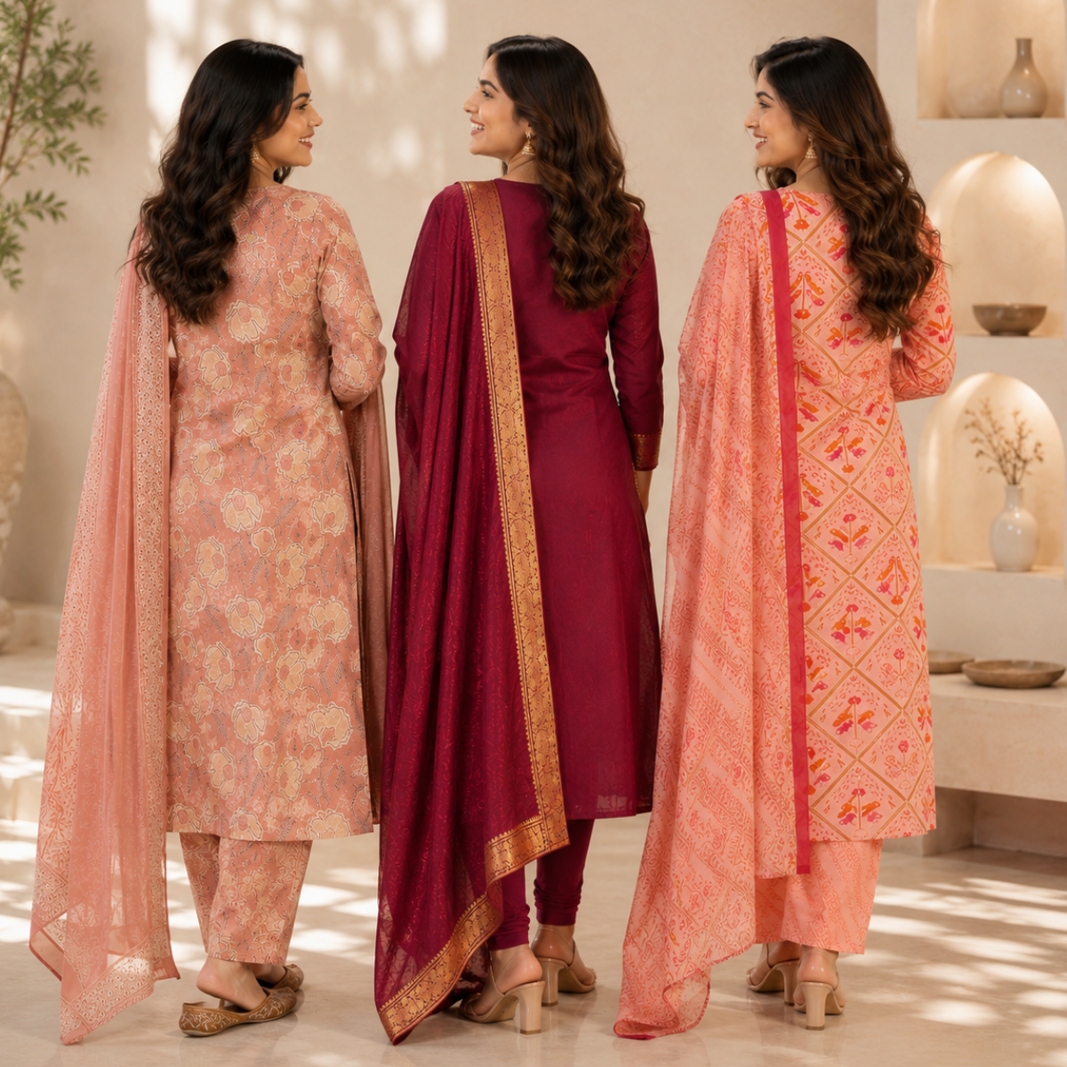 3 Pack Kurti Set With Dupatta | Trendy Look  ( K1 )