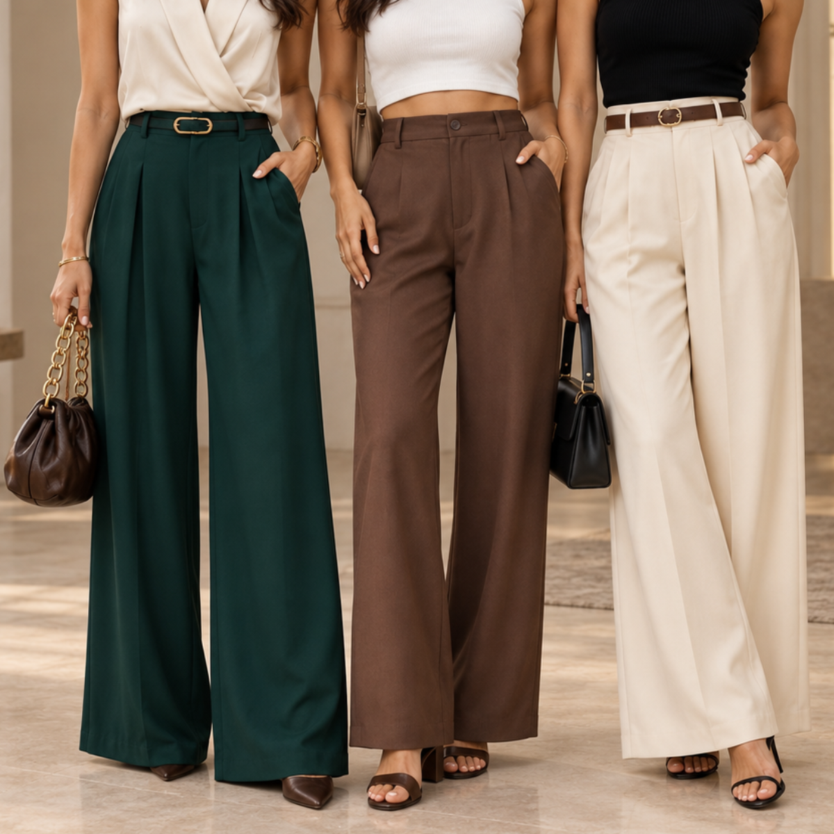 3 Women's High Waist Trousers ( T14 )