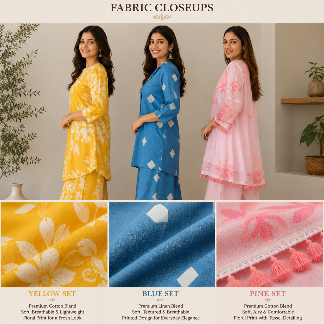 3 Co-Ord Sets Easy Wear For Women ( CS-2 )
