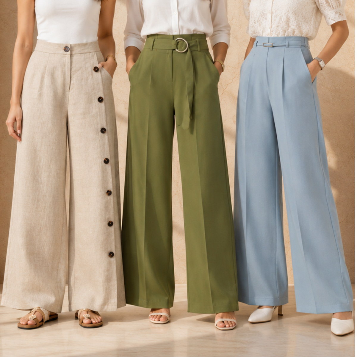 3 Women's High Waist Trousers ( T2 )