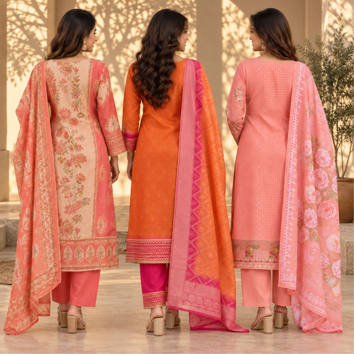 3 Stylish Ethnic Kurta Sets With Dupatta | KS-1