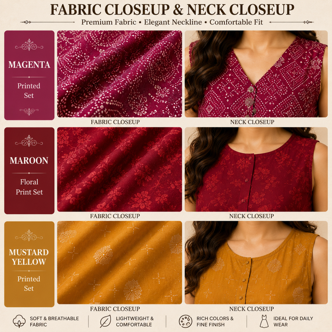 3 Women's Kurta Set with Dupatta | Comfortable Fit ( KS1 )