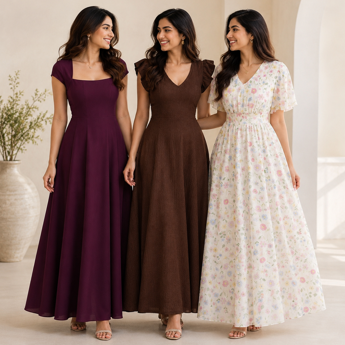 3 Women's Long Maxi Dress ( D2 )
