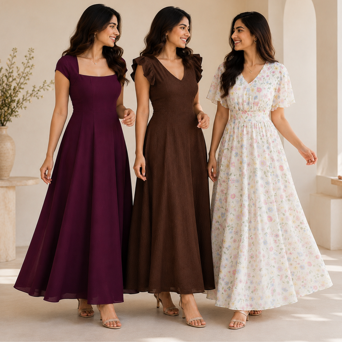 3 Women's Long Maxi Dress ( D2 )