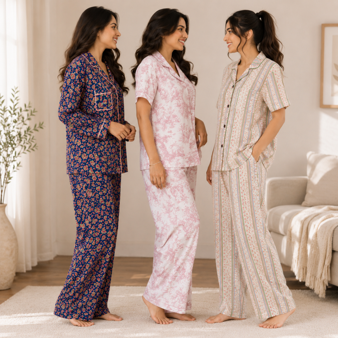 3 Women's Comfortable Night Suit Set ( N-2 )