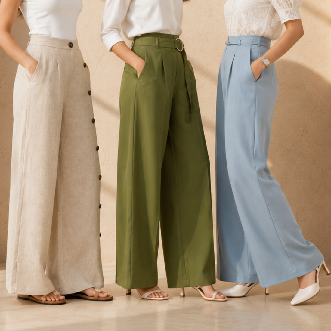 3 Women's High Waist Trousers ( T2 )