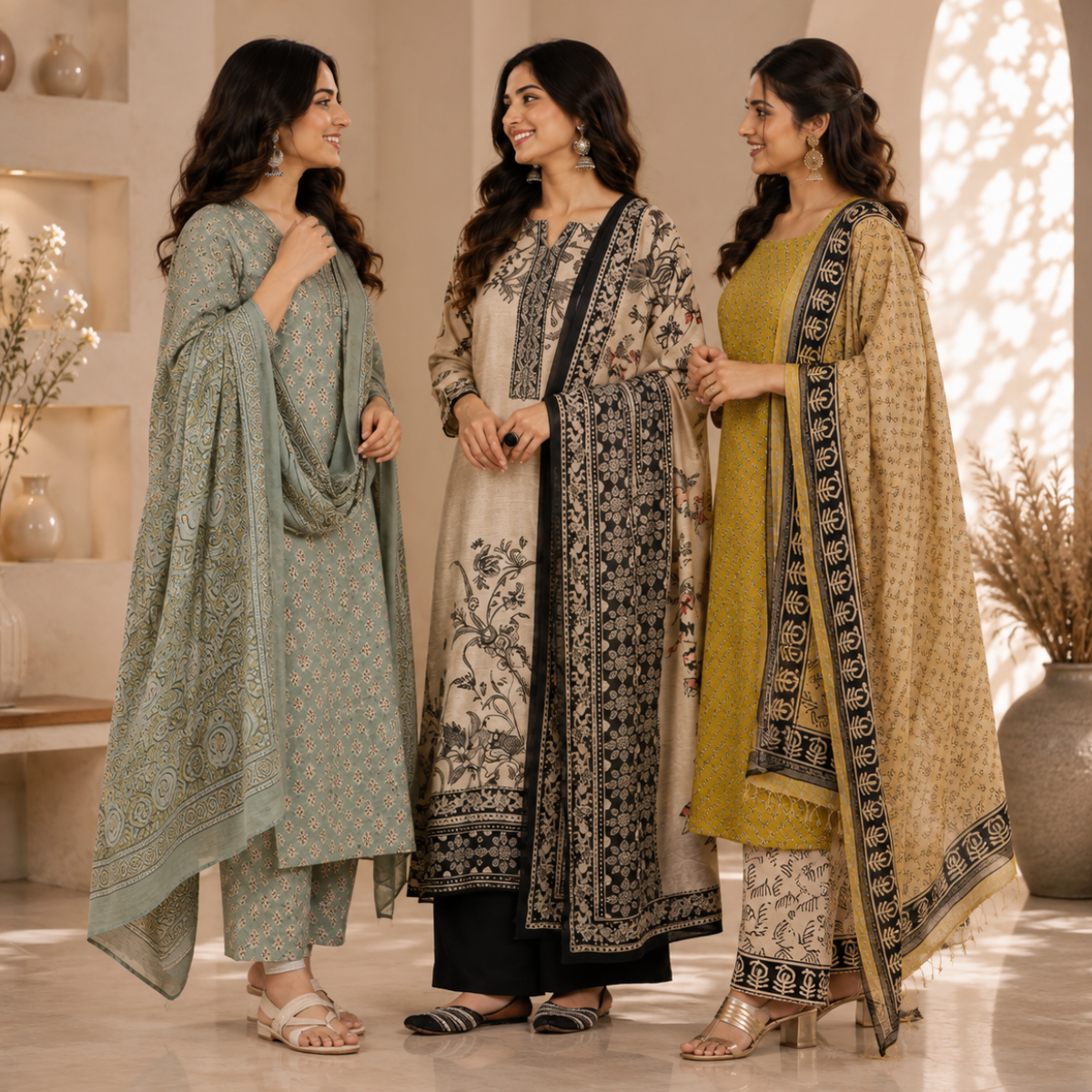 3 Pack Kurti Set With Dupatta | Trendy Look  ( K7 )