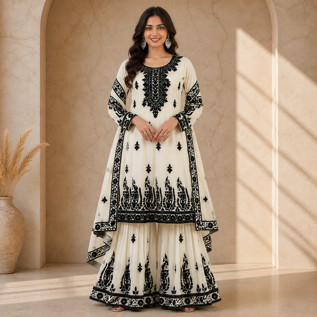 2 Combo Women’s Printed Kurta Sharara Sets | KS-2