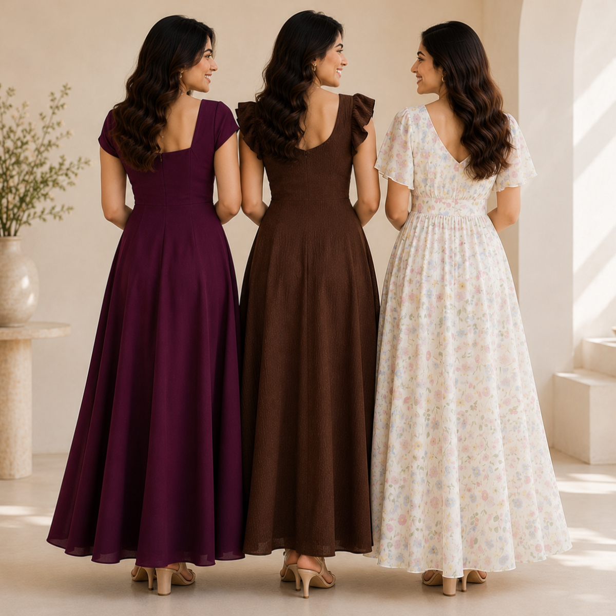 3 Women's Long Maxi Dress ( D2 )