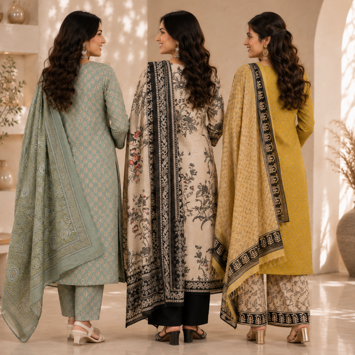 3 Pack Kurti Set With Dupatta | Trendy Look  ( K7 )