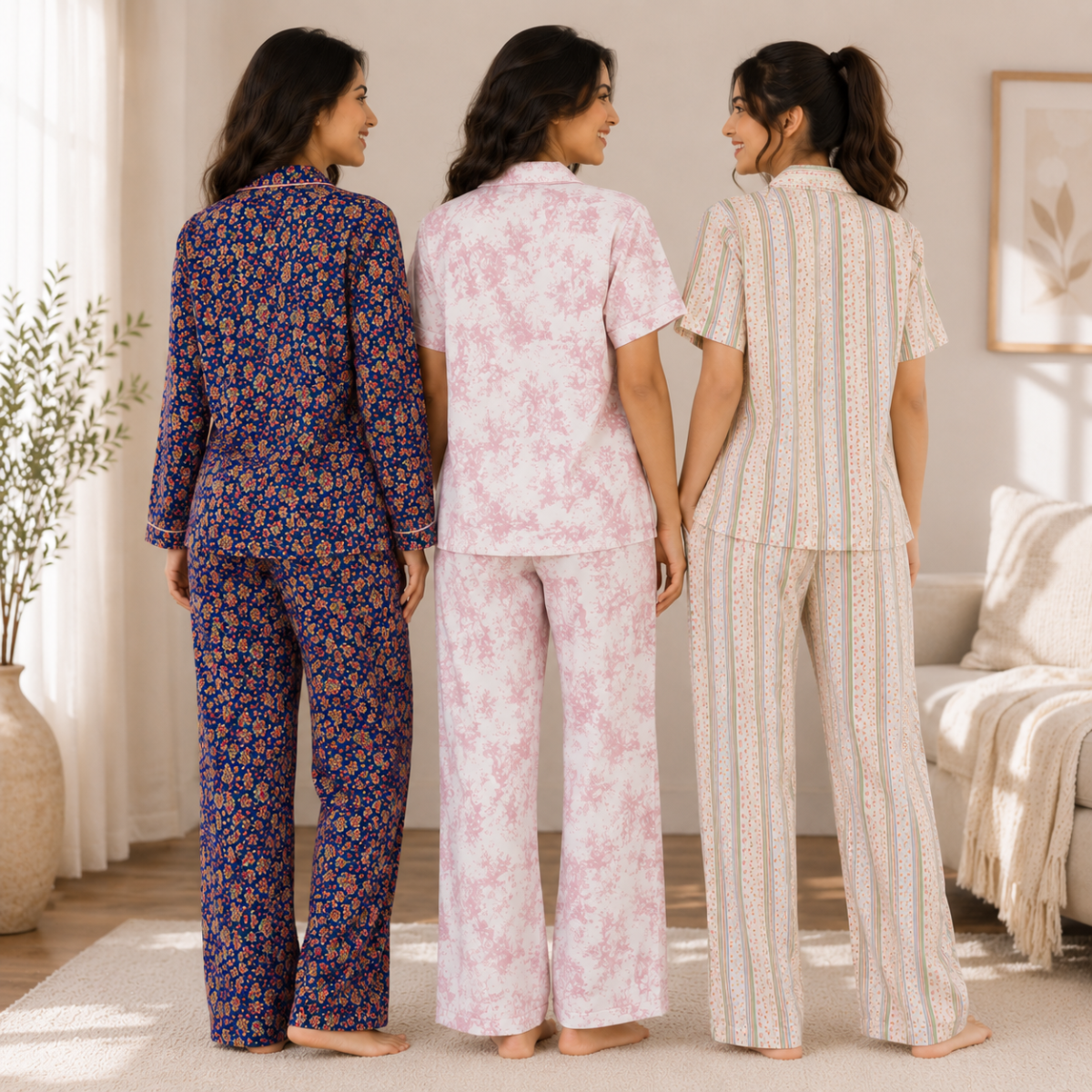 3 Women's Comfortable Night Suit Set ( N-2 )