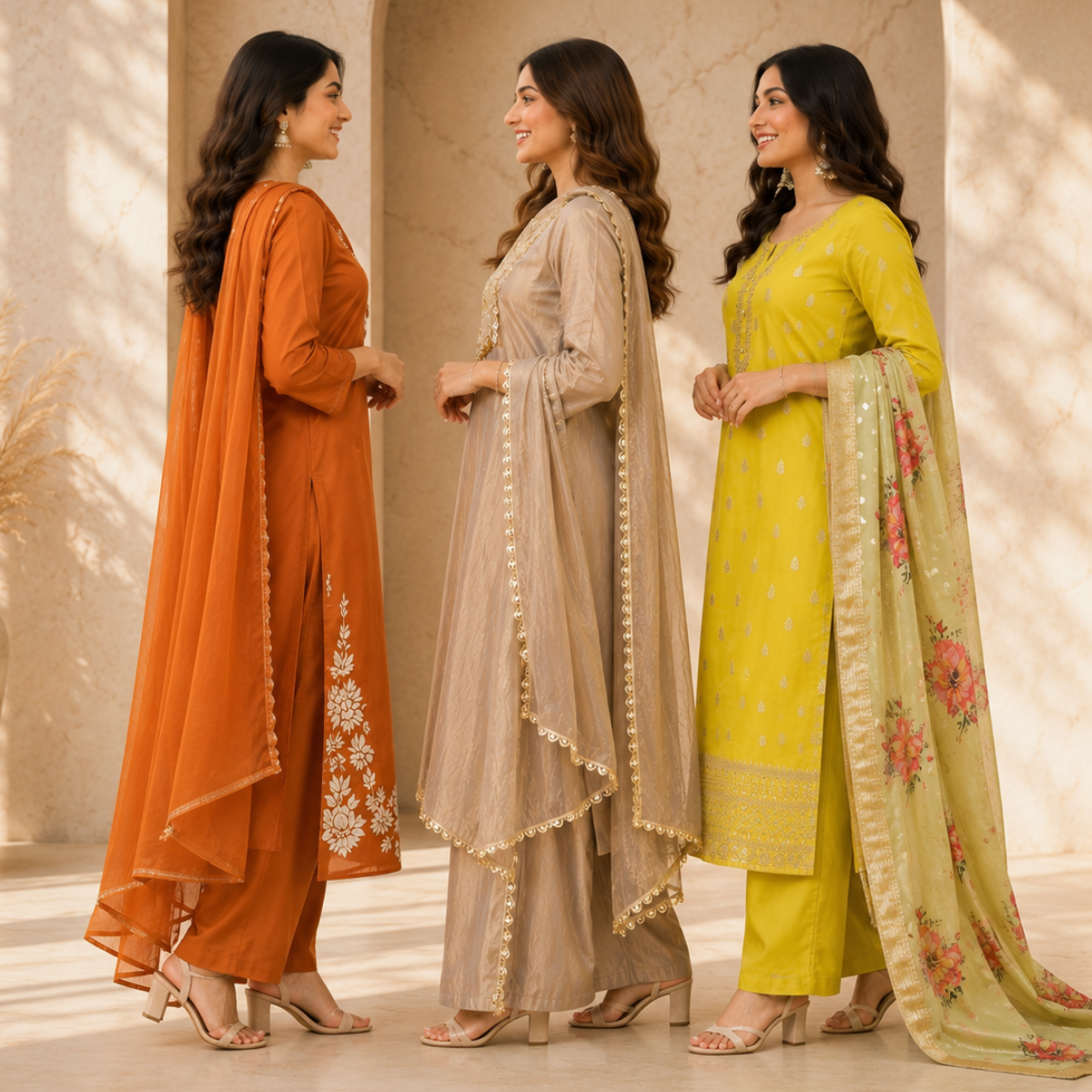 3 Women's Kurta Set with Dupatta | Comfortable Fit ( KS2 )