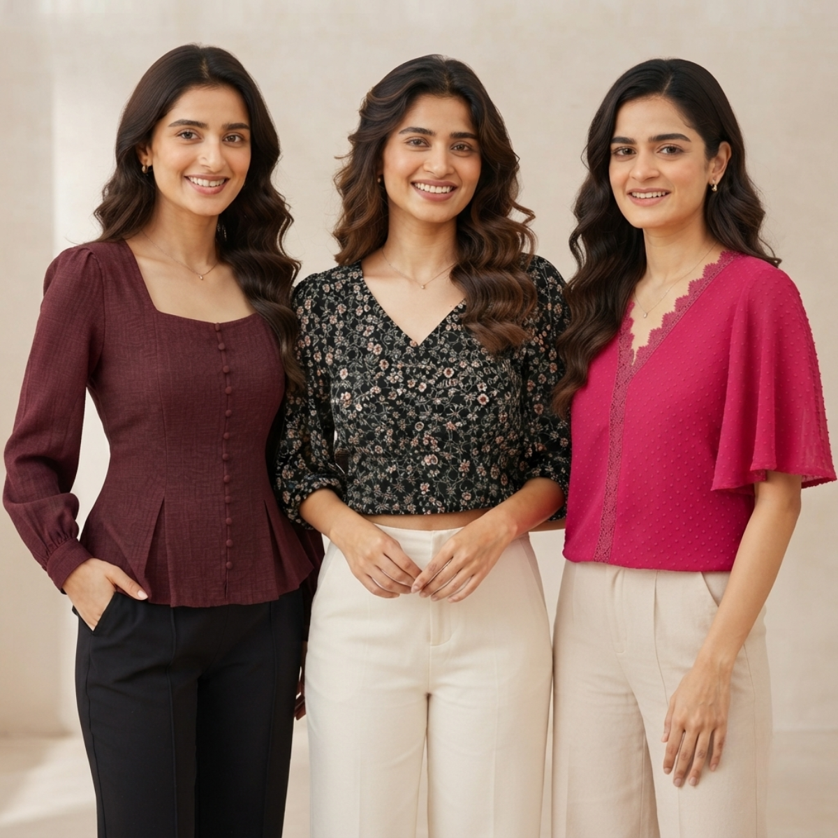 3 Women's Casual Western Tops ( CW-3 )