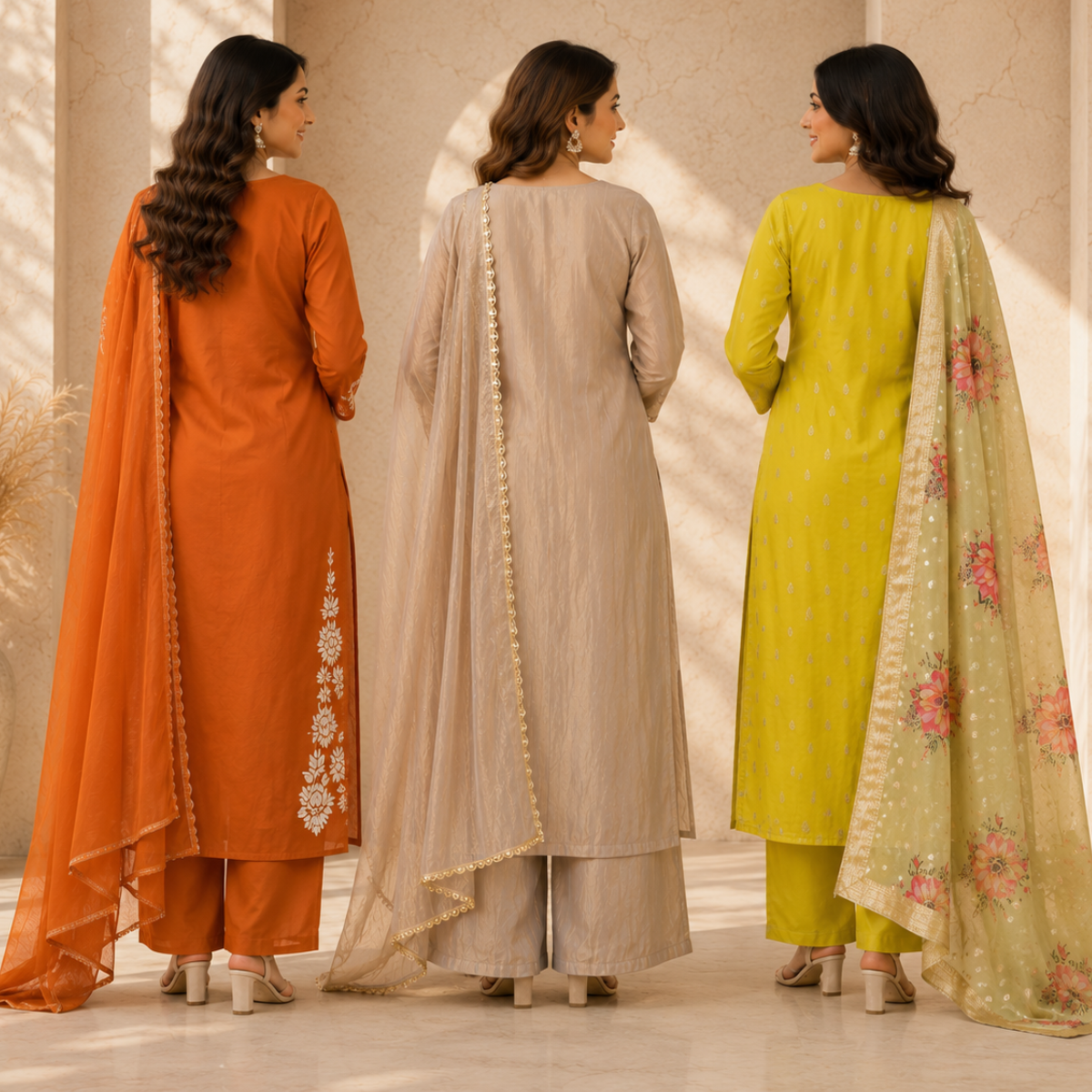 3 Women's Kurta Set with Dupatta | Comfortable Fit ( KS2 )