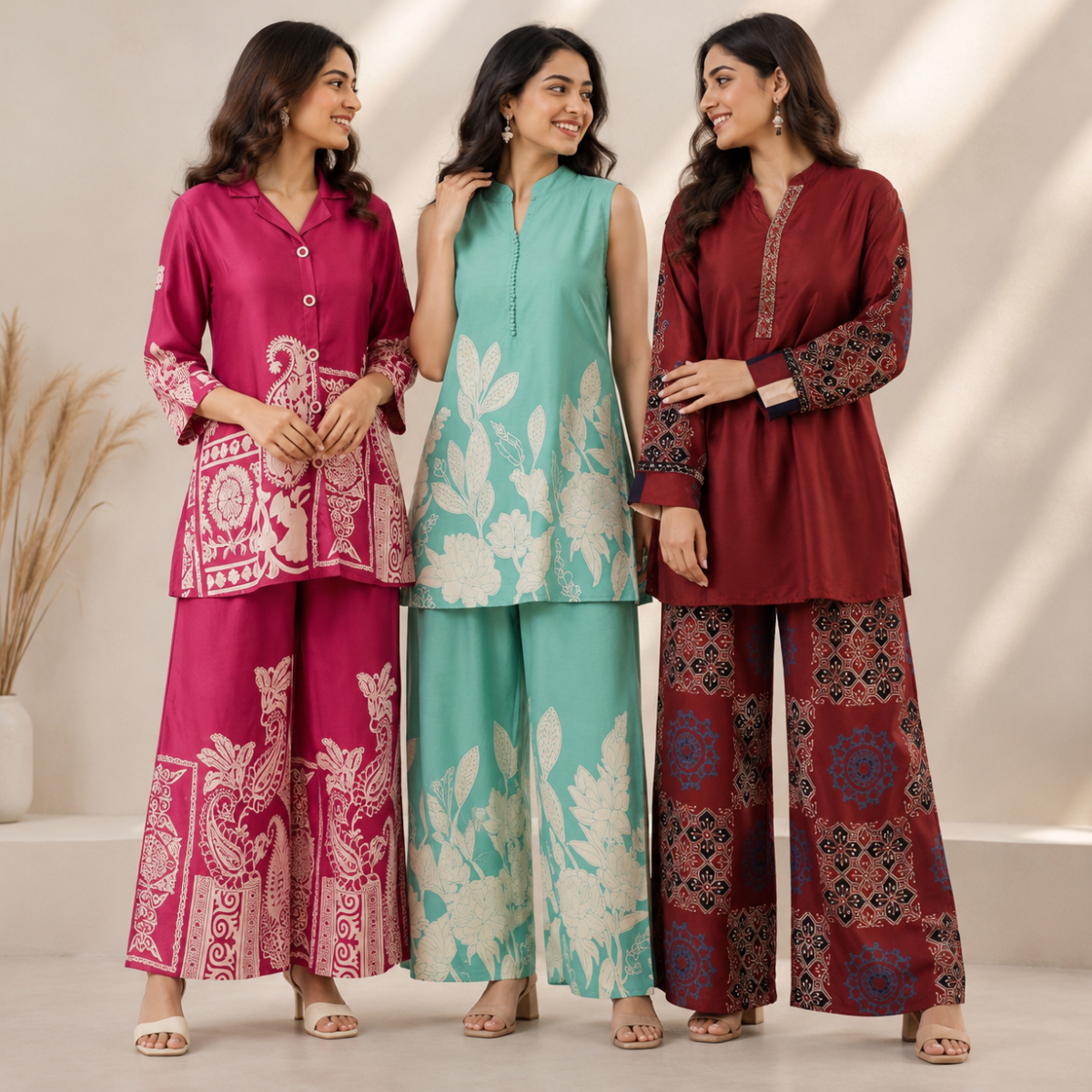 3 Women's Printed Co-Ord Set Collection ( P3 )