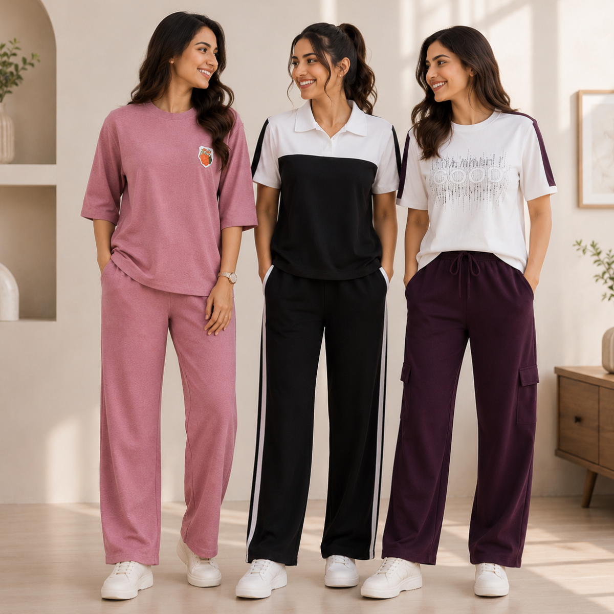 3 Women's T-Shirt with Trouser | Casual Wear ( T3 )