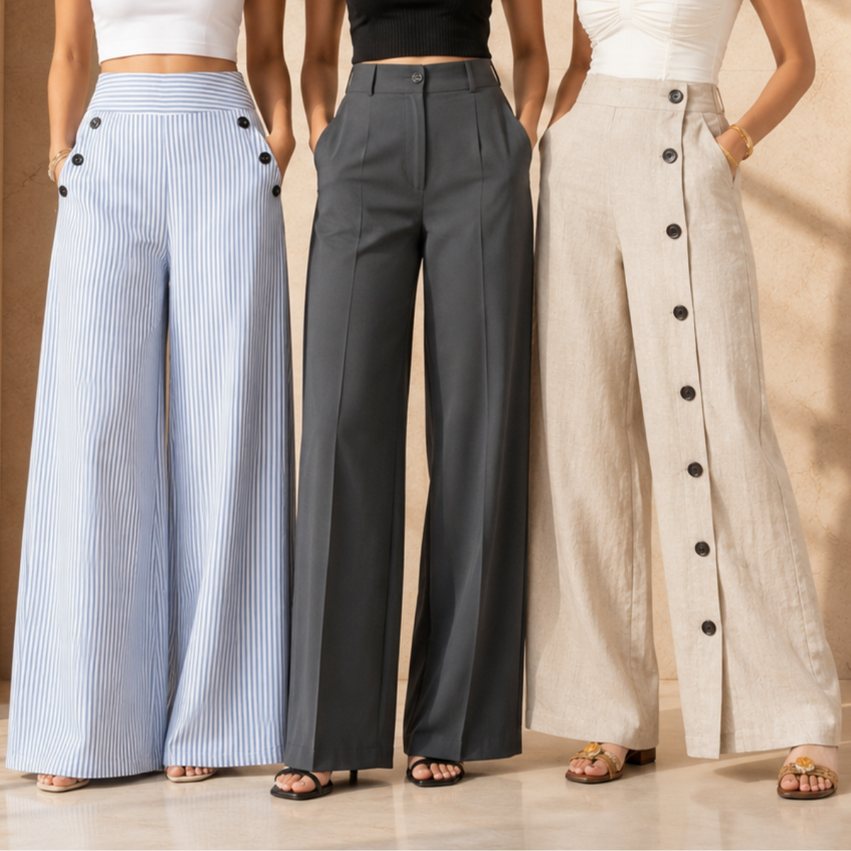 3 Women's High Waist Trousers ( T3 )