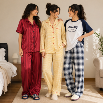 3 Women's Comfortable Night Suit Set ( N-3 )
