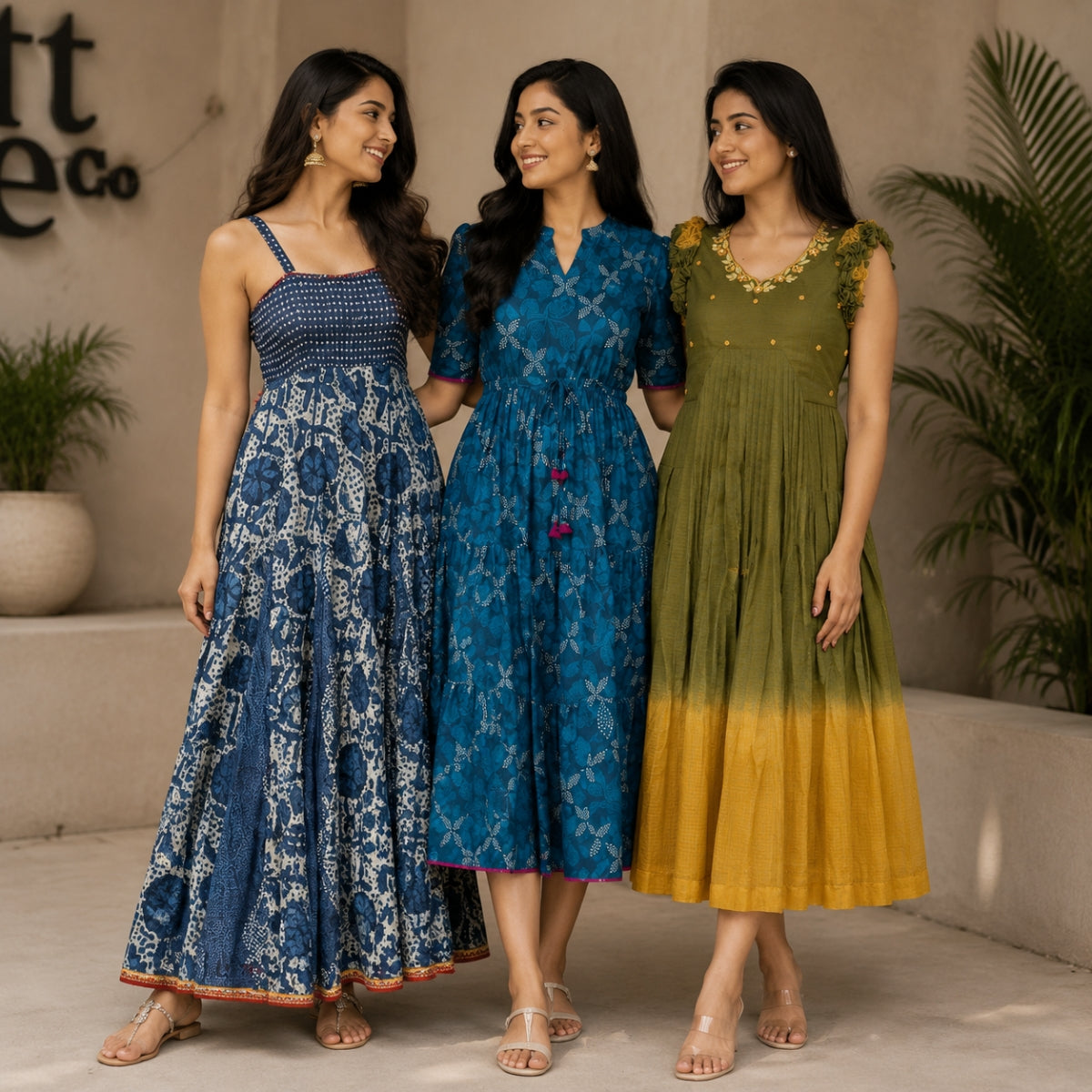 3 Pack Maxi Dress Combo | Trendy Long Dresses with FREE Black Palazzo | MD-03